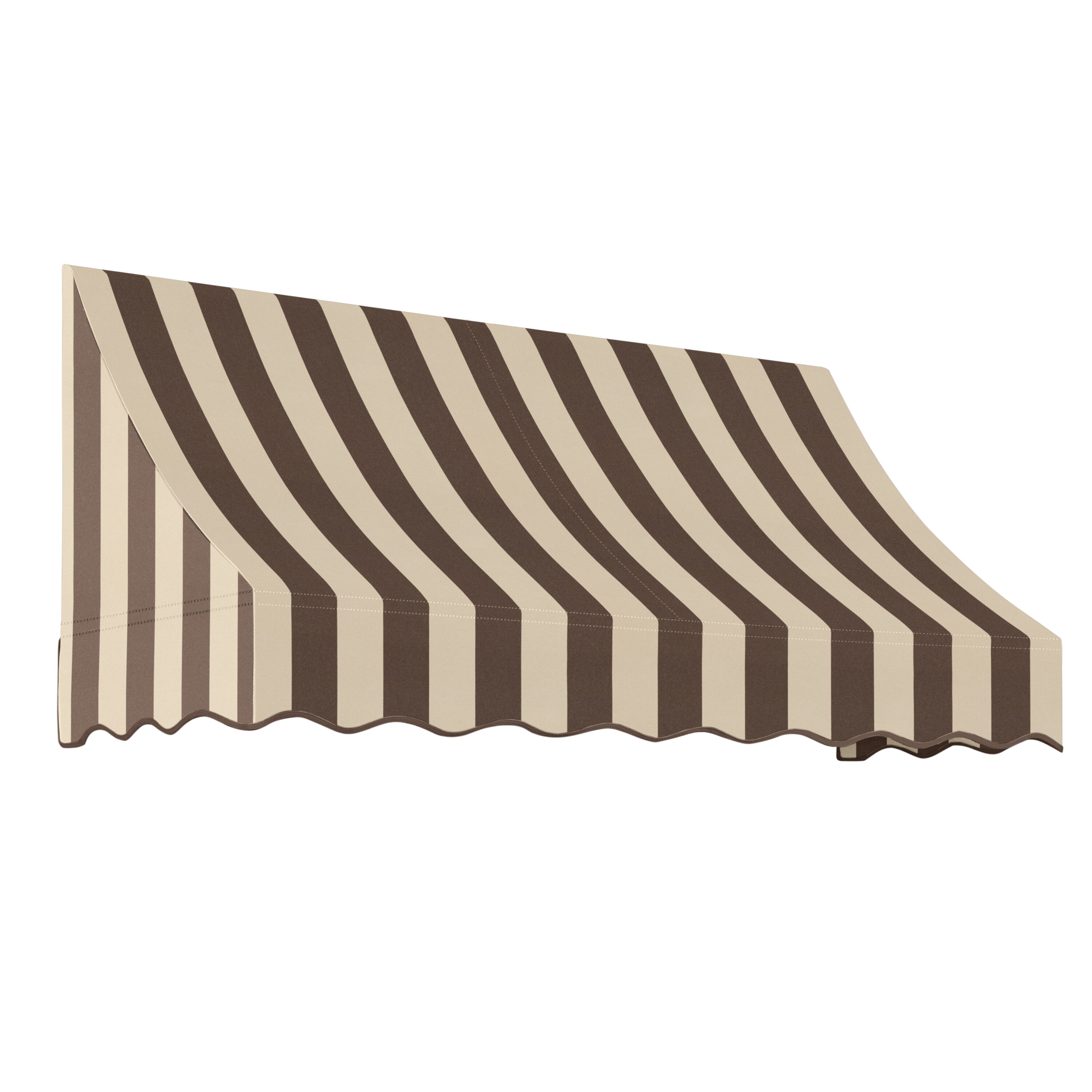 Awntech NT22-L-8BRNT Nantucket 100.5-in Wide x 24-in Projection x 31-in Height Fabric Brown/Tan Stripe Striped Fixed Window/Door Awning