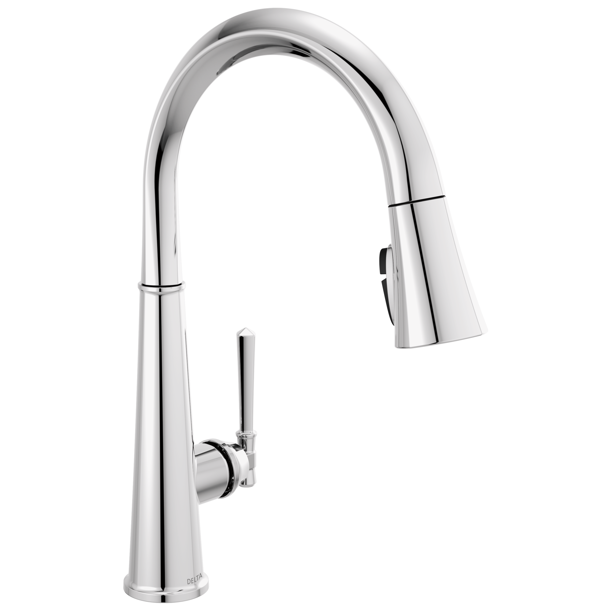 Delta 9182-PR-DST Emmeline Lumicoat Chrome Single Handle Deck-mount Pull-down Kitchen Faucet with Sprayer ( Deck Plate Included )