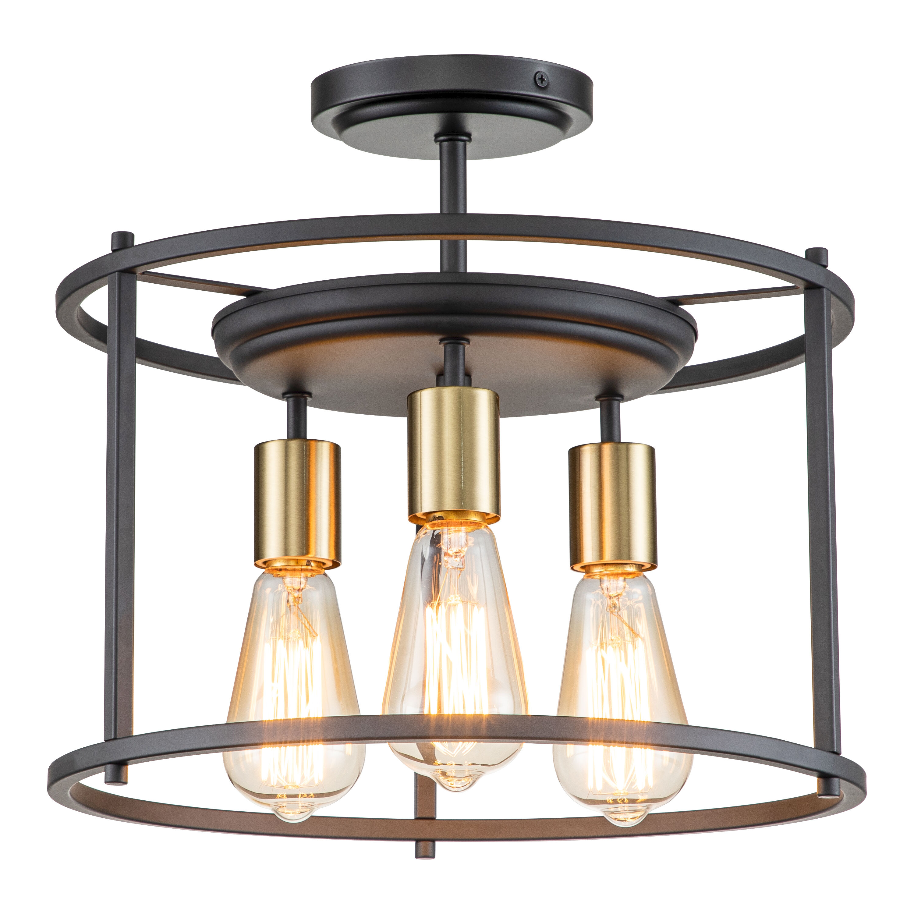 C Cattleya LCA2317-FM 3 -Light 14-in Matte Multiple colors Semi Flush Mount Light