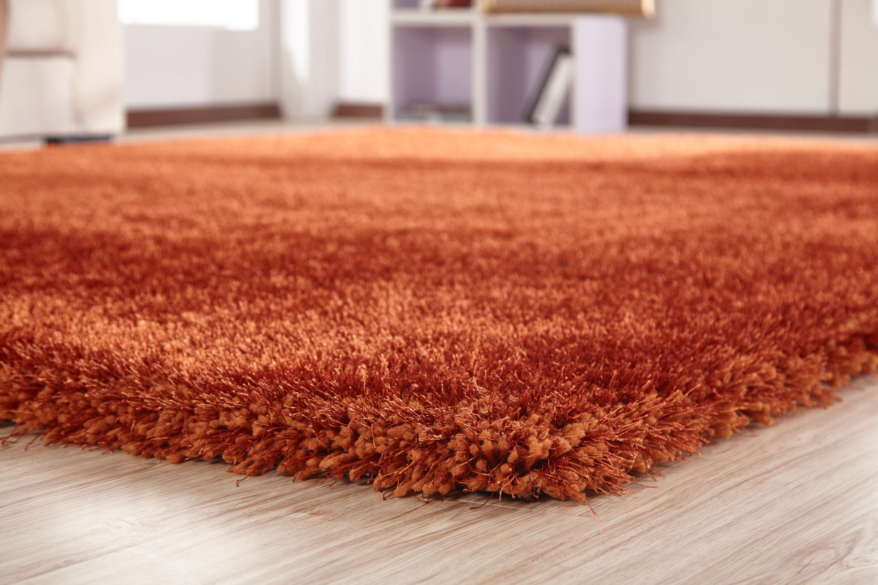 Amazing Rugs NS2006-811 Chubby Shaggy 8 x 11 Rust Indoor Solid Area Rug