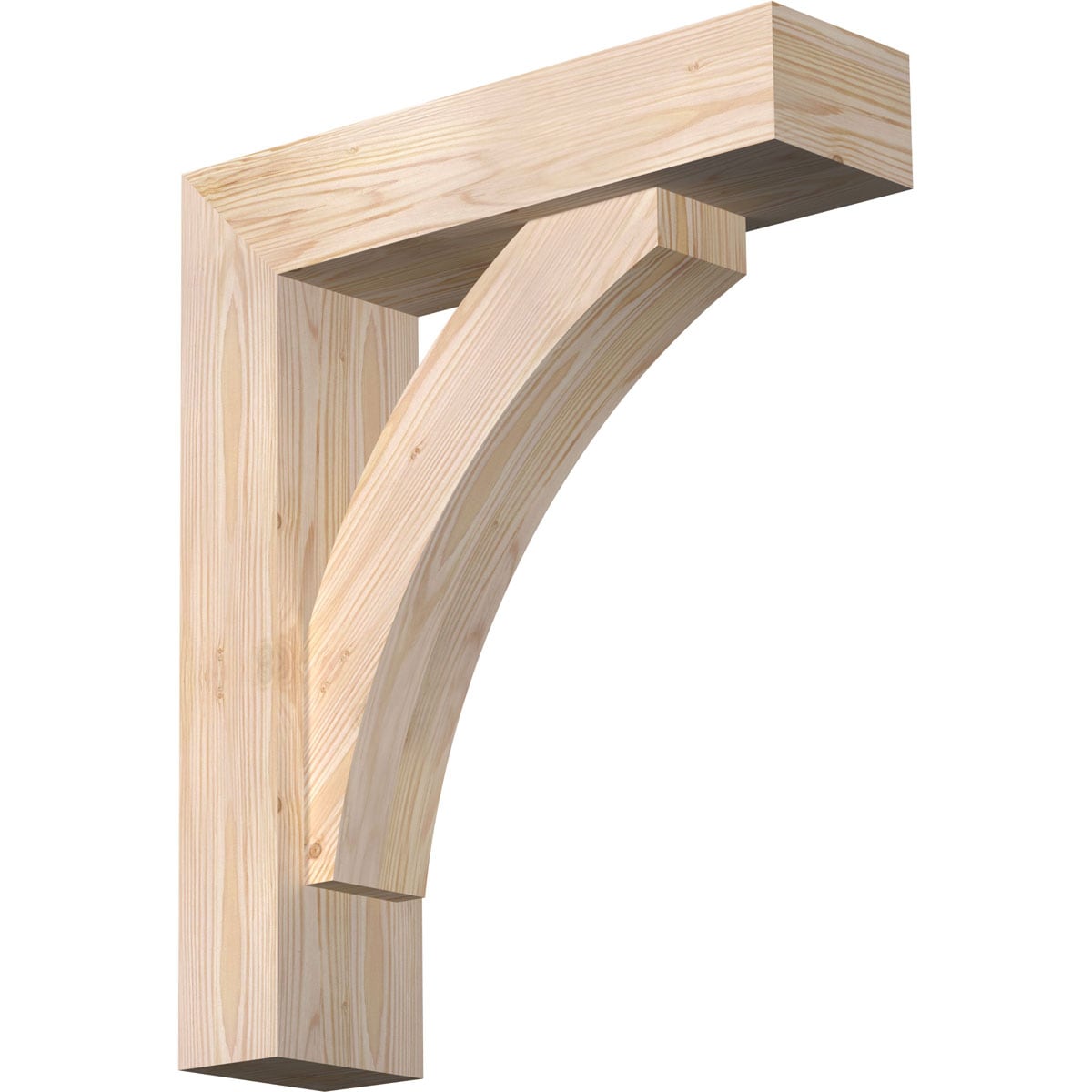 Ekena Millwork 1464138 Thorton block smooth bracket with offset brace 5-1/2-in x 20-in x 24-in Douglas fir Brown Wood Standard bracket