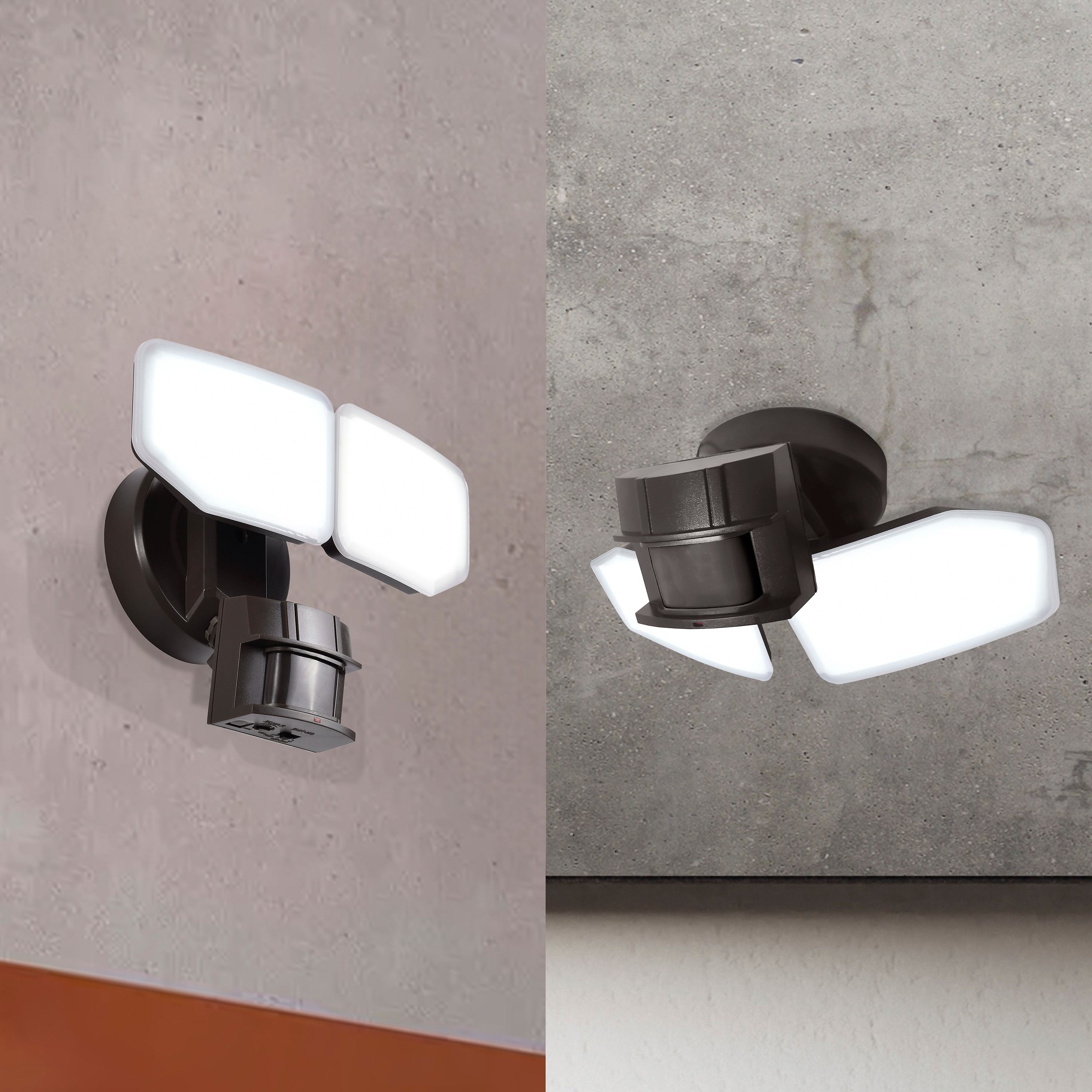 Bronze Dual Head LED Motion Activated Security Flood Light