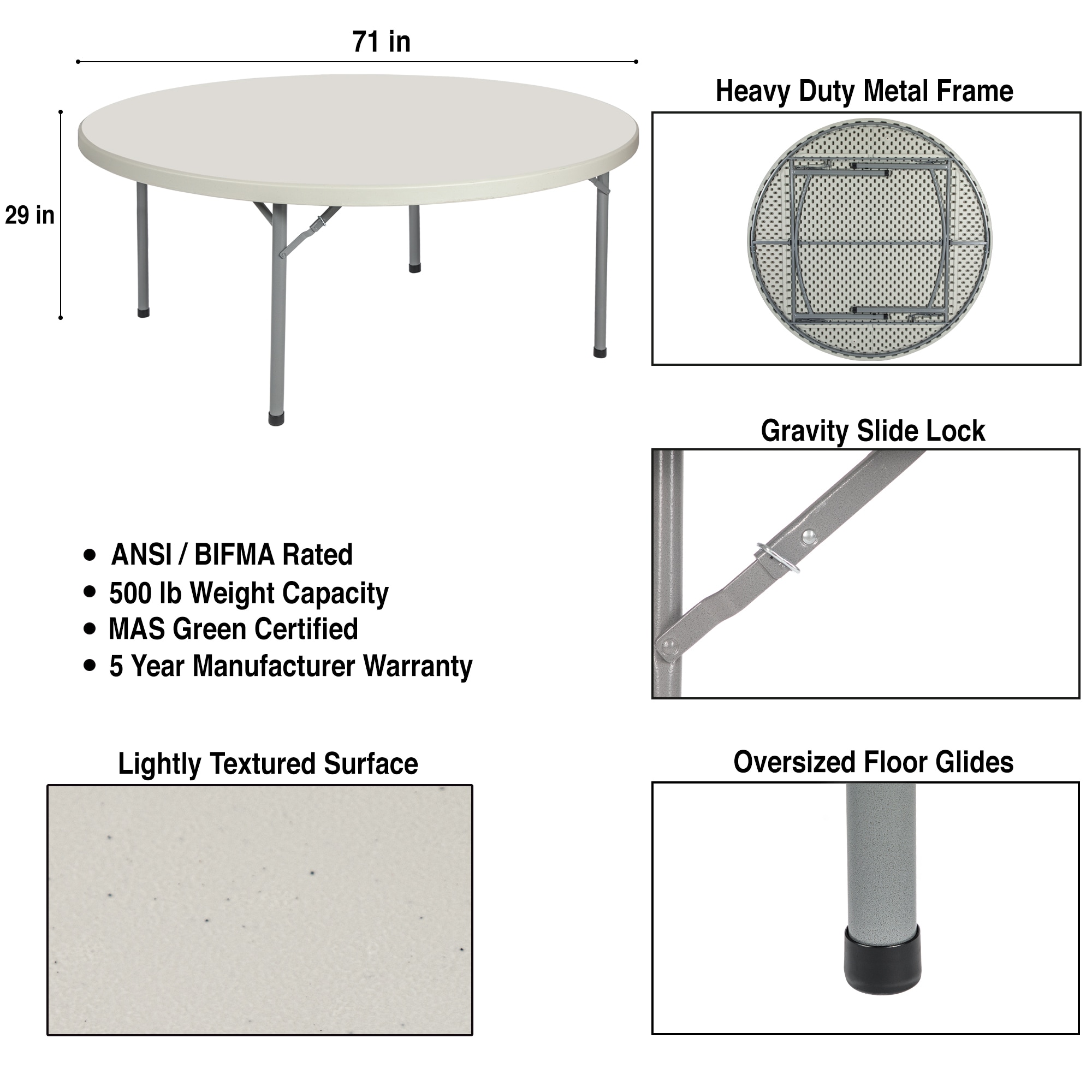 Hampden Furnishings HMDST71R Folding-Tables - View #2