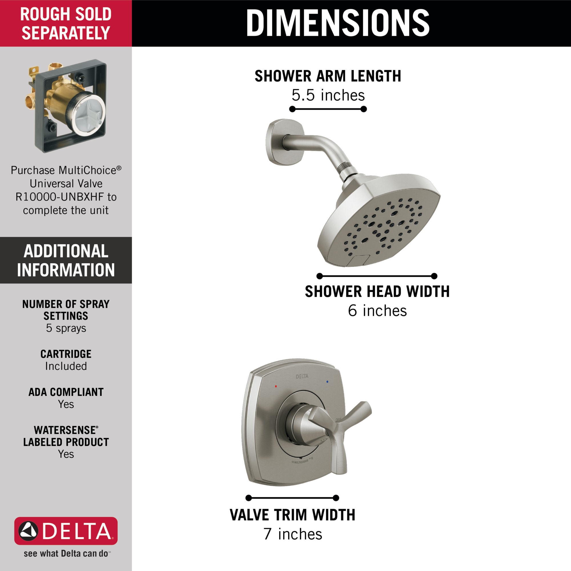 Delta T142766-SS-PR Tub-Shower-Faucets - View #2