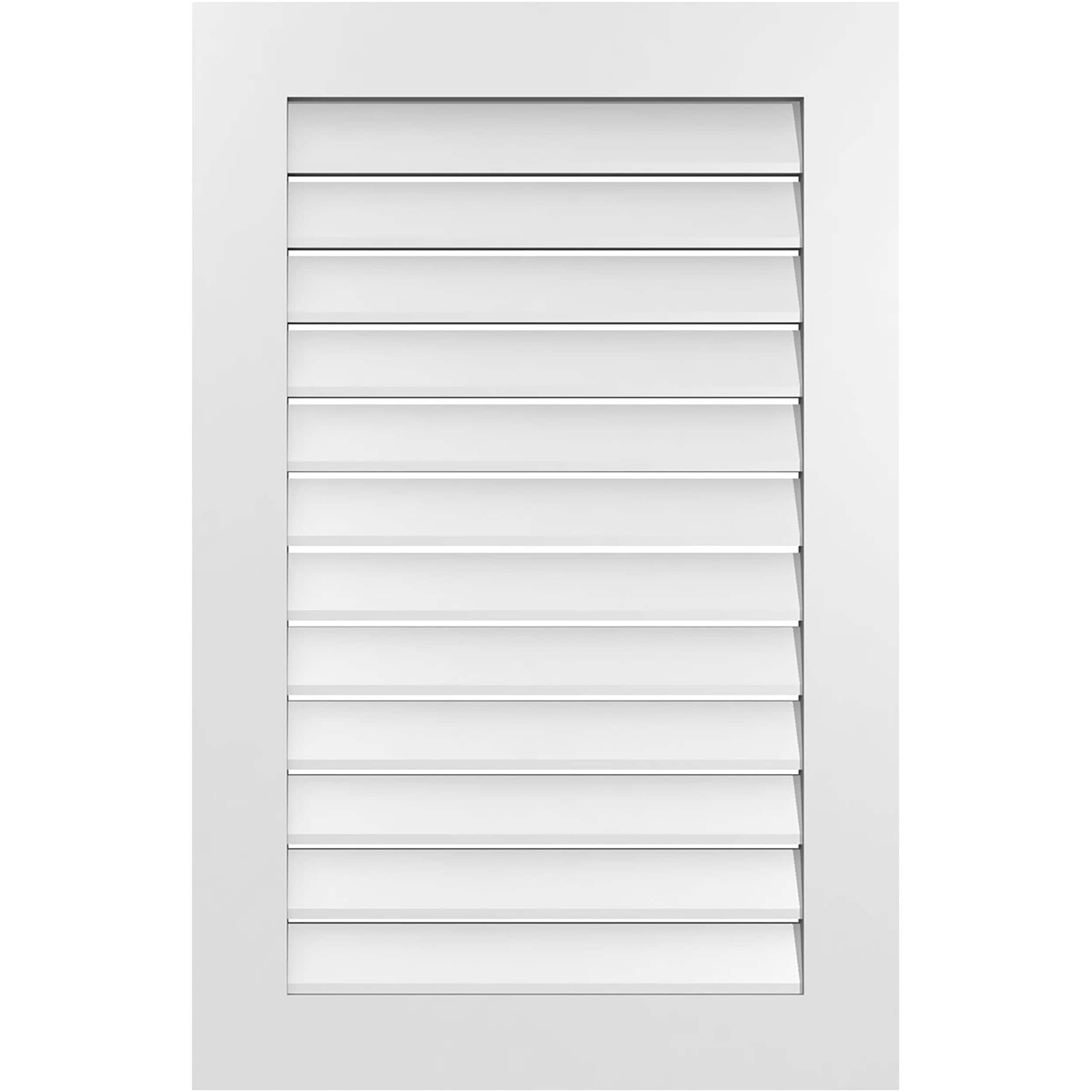 Ekena Millwork GVPVE26X4001SF 26-Inches x 40-Inches Off-white Rectangle PVC Gable Louver Vent