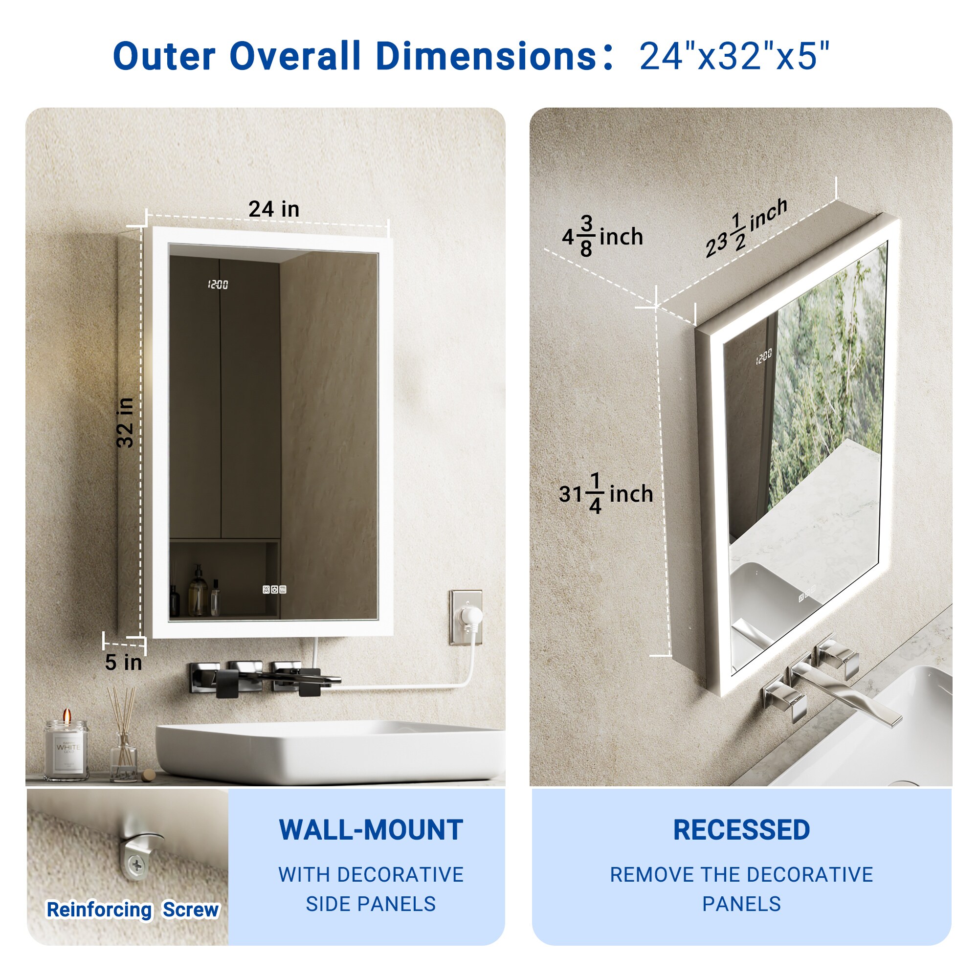 QueenFun BLMC2432 Bathroom-Medicine-Cabinets - View #3