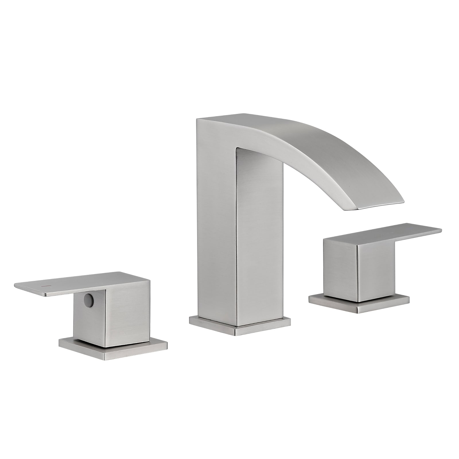 Tahanbath Bathroom Stainless Steel Faucets for Sink 3 Hole Brushed Nickel 8 inch Widespread Bathroom Sink Faucet Double Lever Handle Faucet Bathroom Vanity Faucet Basin Mixer Tap Faucet with Hose
