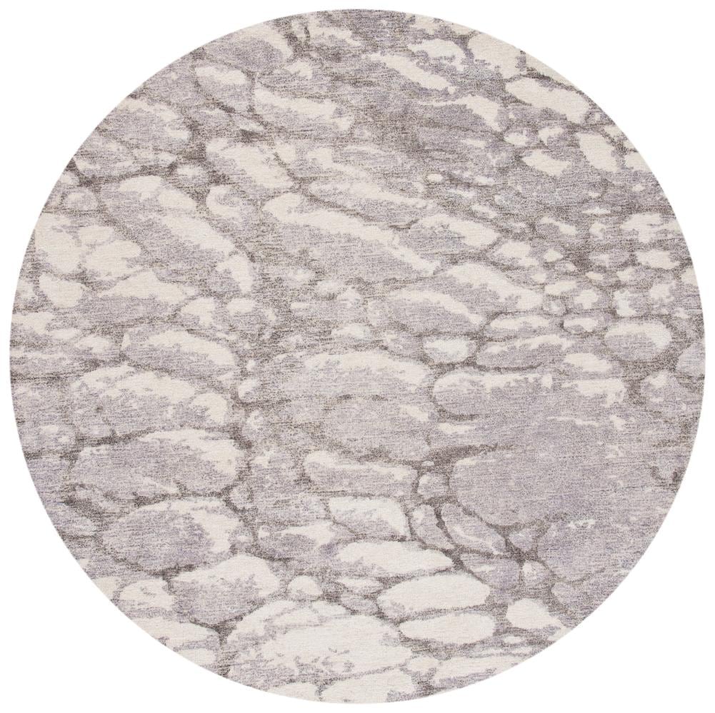 Safavieh RVT112V-6R Restoration Vintage Rinje 6 x 6 (ft) Tufted Synthetic Purple/Ivory Round Indoor Abstract Vintage Area rug