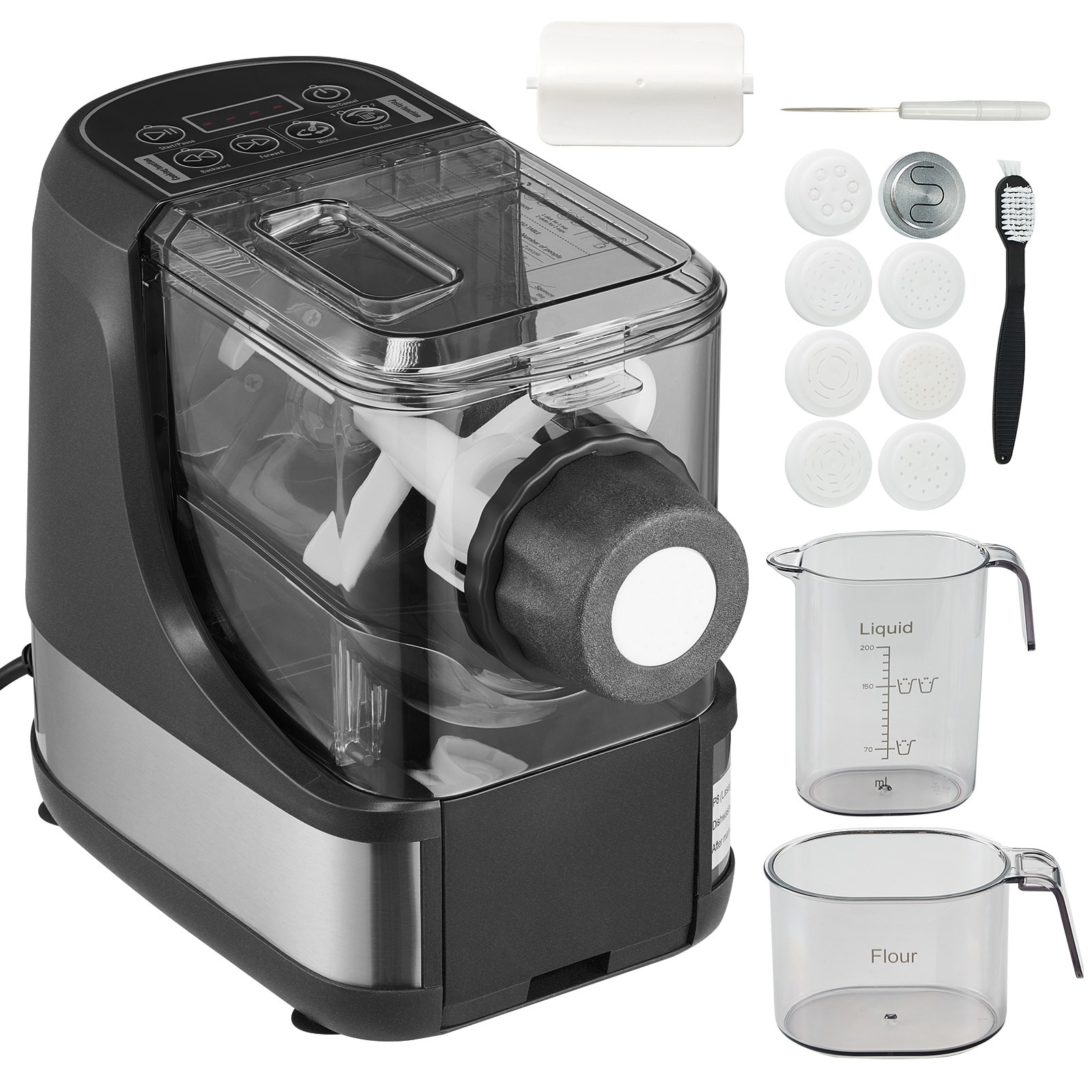 VEVOR Electric Pasta Maker  150W Automatic Noodle Maker Machine with 8 Pasta Shapes  4 Intelligent Modes  500g Flour Capacity Pasta Maker Machine with Measuring Cups  Cleaning Brush for Home Kitchen