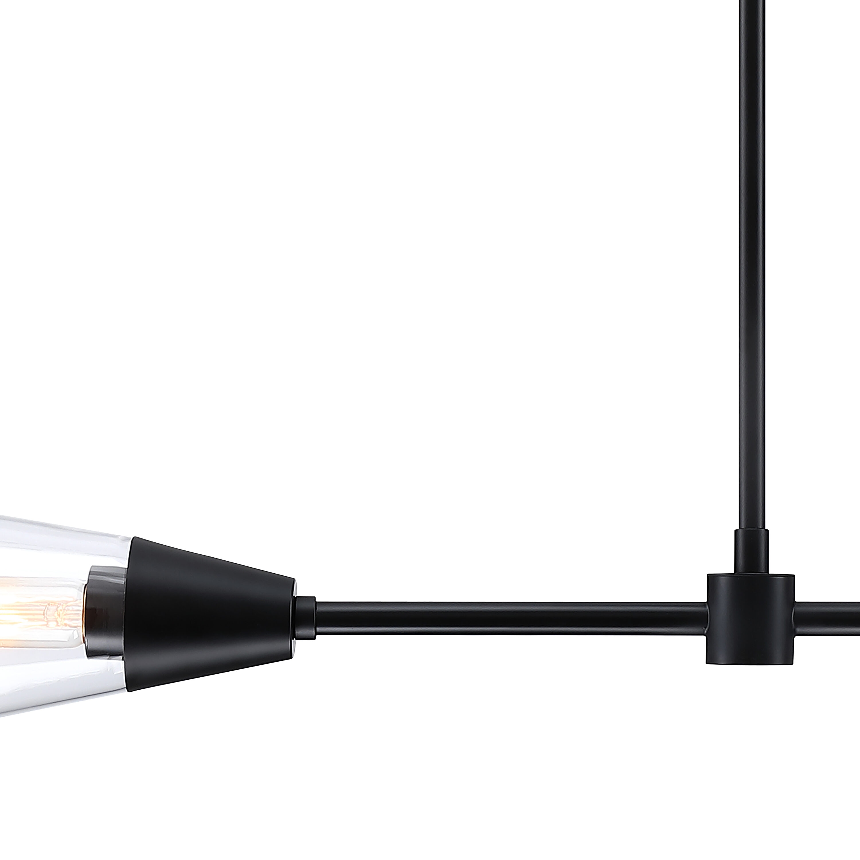 Norro Matte Black 36" Modern Glass Island Pendant
