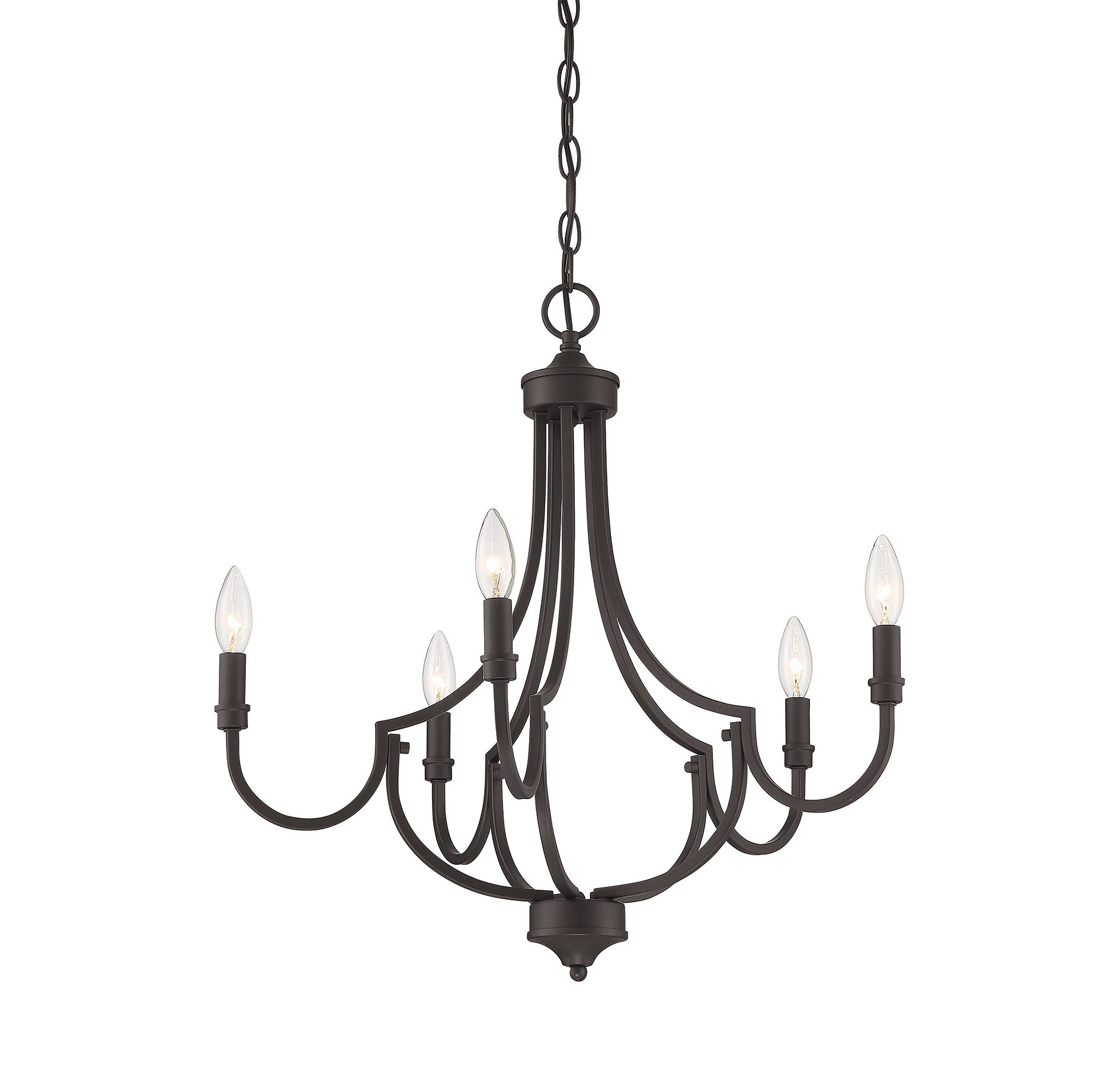 5-Light English Bronze Traditional Dry Rated Chandelier in the ...