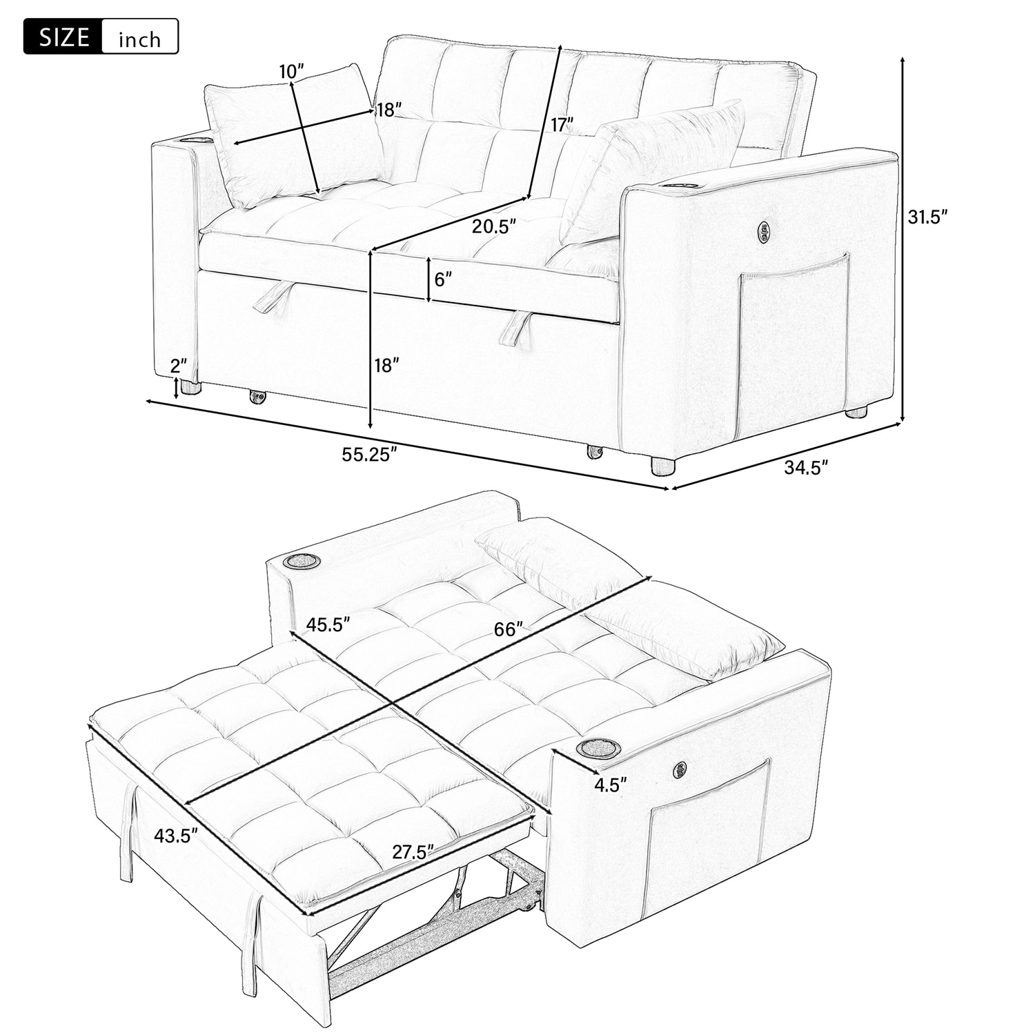 SINOFURN SYA370145BK Sofas-Loveseats - View #12