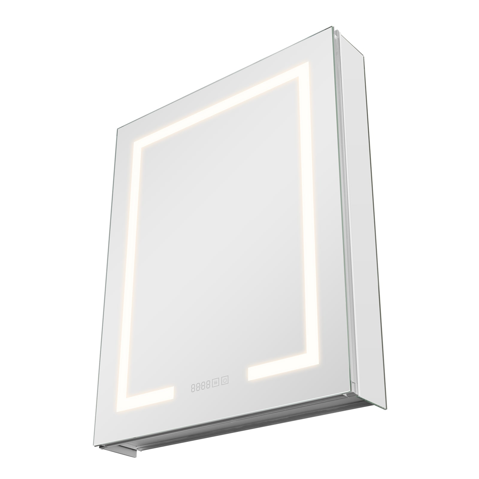VEVOR LEDJXJJ2430I2ZKK21V1 Lighted Mirror Medicine Cabinet 24-in x 30-in x 4.9-in Silver Soft Close Bathroom Wall Cabinet