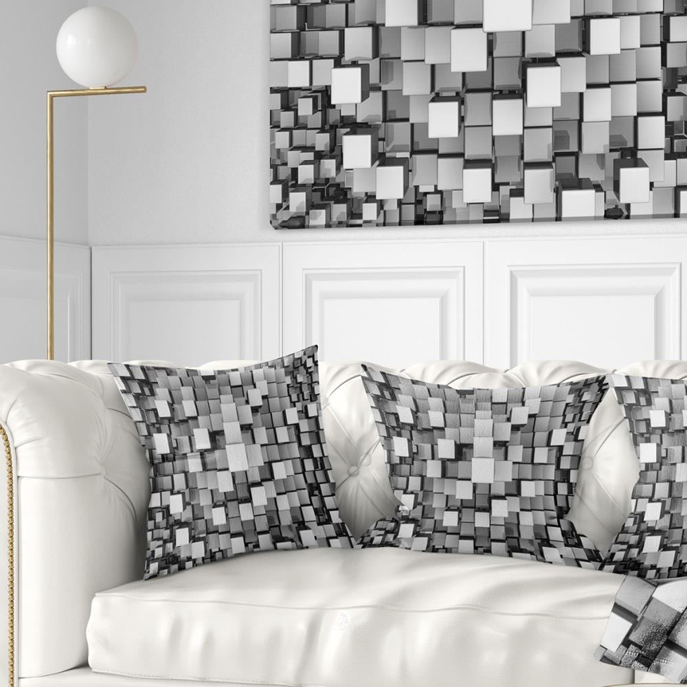 Designer Gray + Silver Decorative Throw Pillows