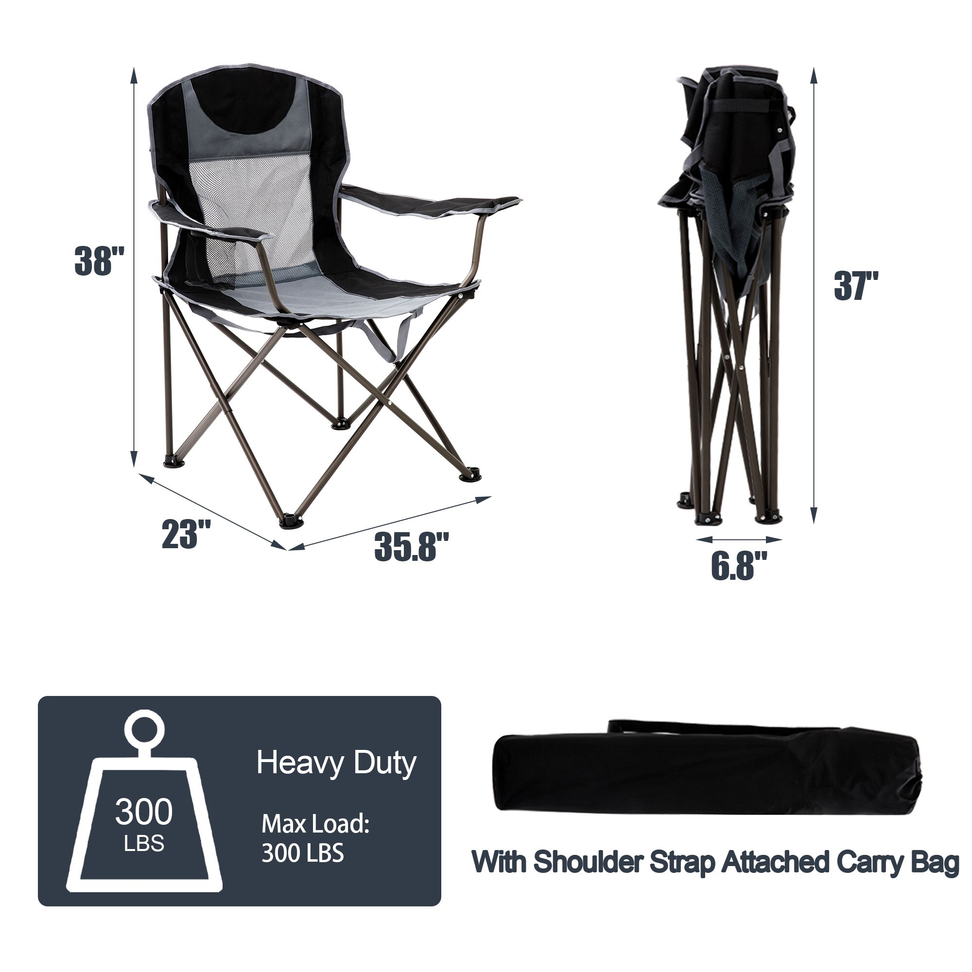 Clihome CL-CCAC2210XGY1 Beach-Camping-Chairs - View #4