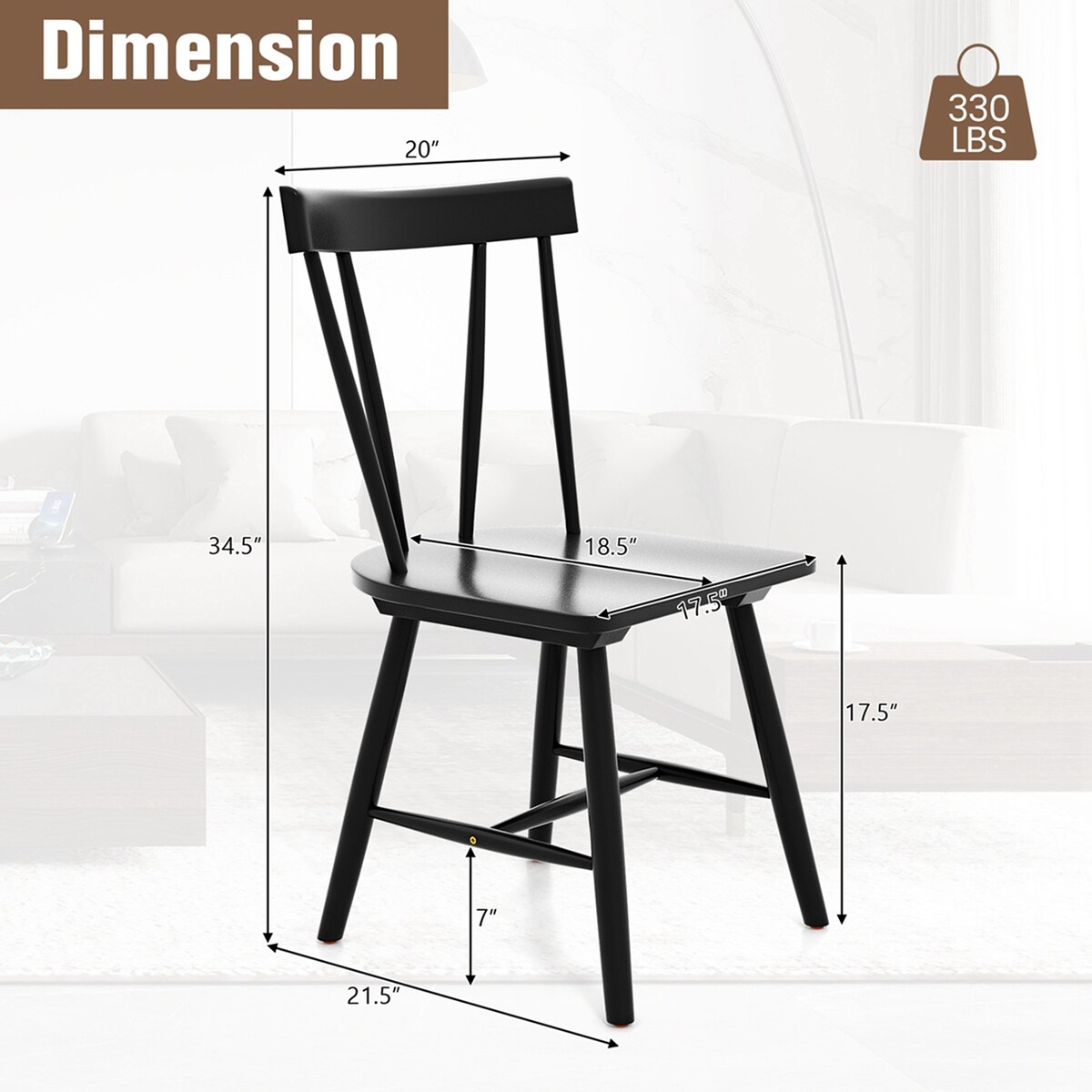 Costway JV10933BK Dining-Chairs - View #3