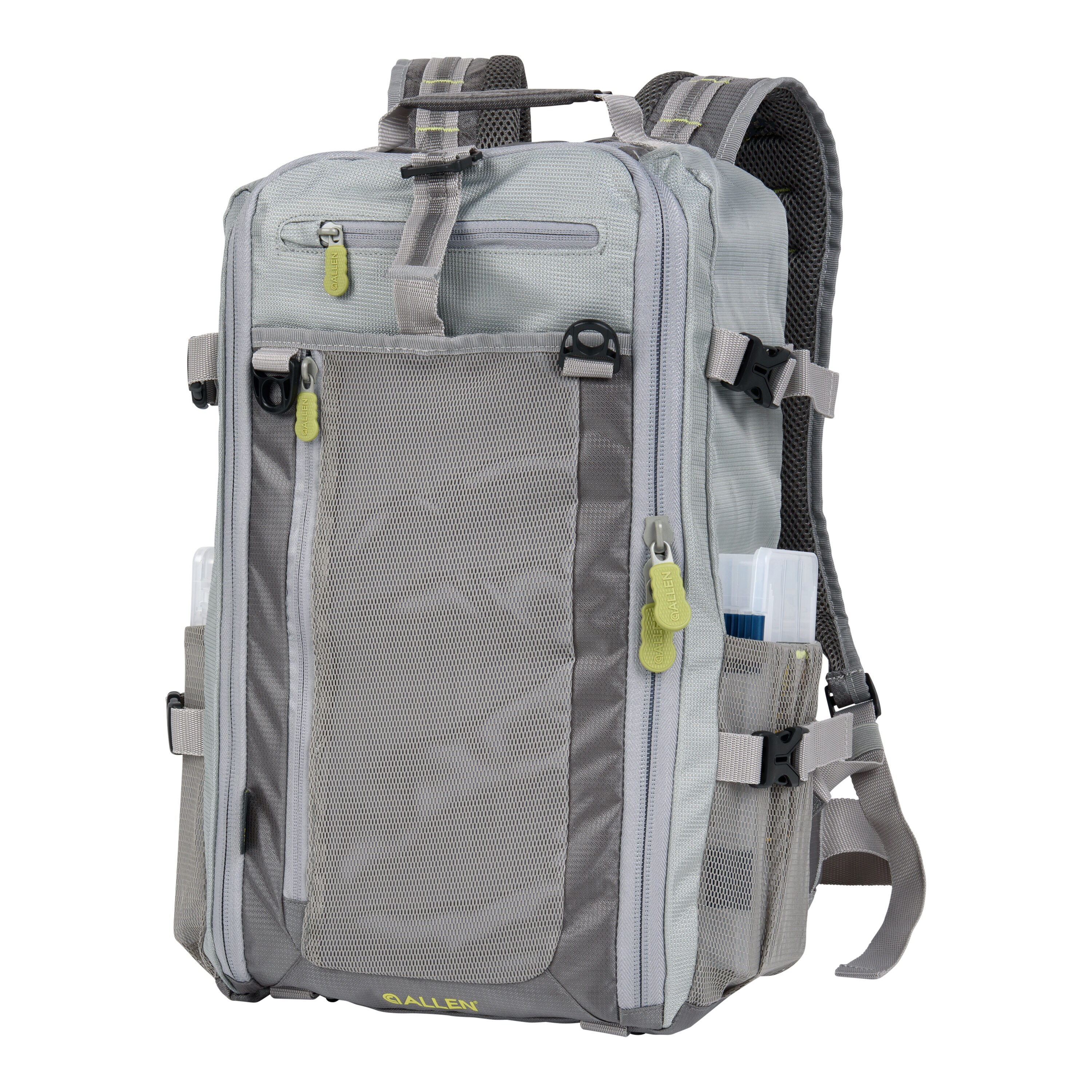 Allen Company Bear Creek Micro Fly Fishing Chest Pack, Fits Up to 2 Tackle/Fly Boxes, Gray/Lime