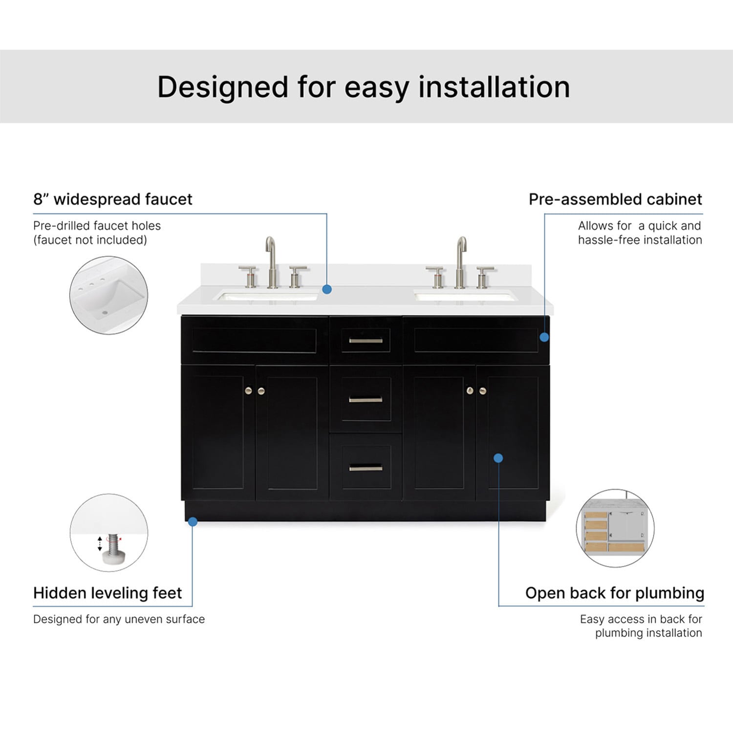 ARIEL F061DWQRVOBLK Bath-Vanity-Combo - View #7