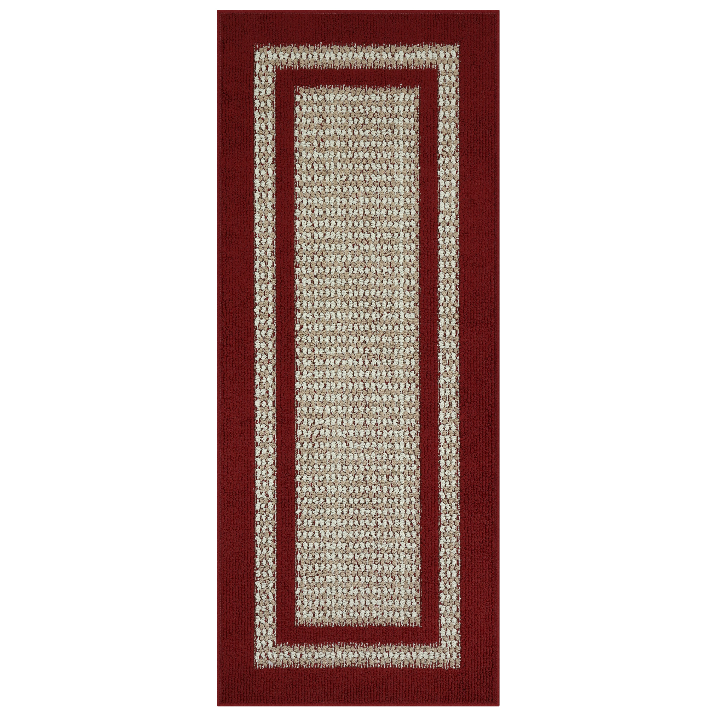 Maples Rugs 2 x 5 Cranberry/Maverick Indoor Border Machine Washable ...