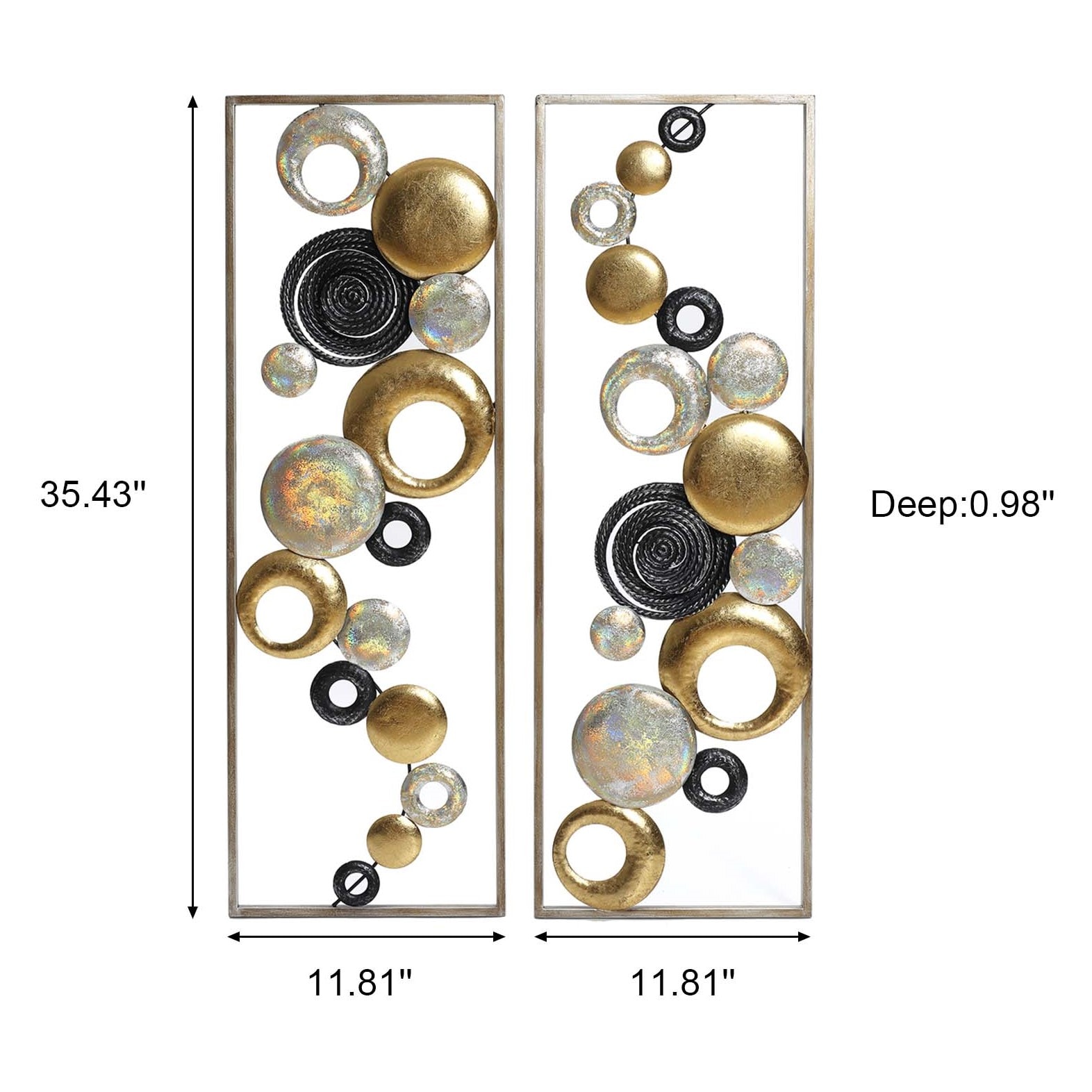Modern Multi-Color Abstract Iron Wall Decor Panels Set