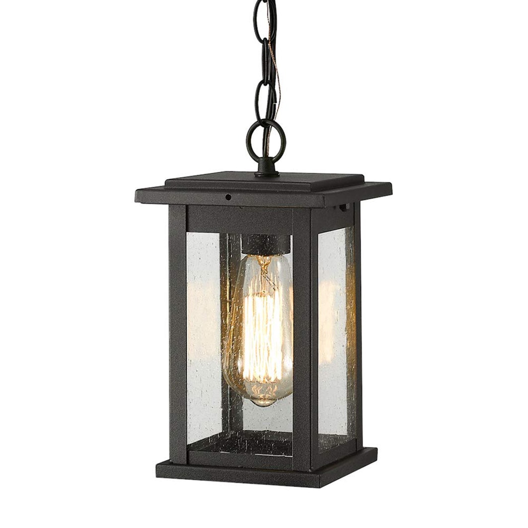 LTMATE JAZAVA Black Industrial Seeded Glass Lantern Led Mini Indoor ...