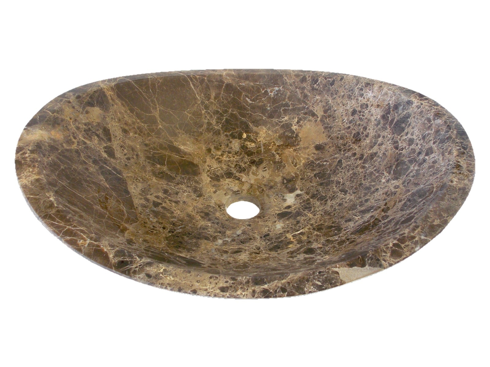Eden 14'' Dark Brown Marble Canoe Sink