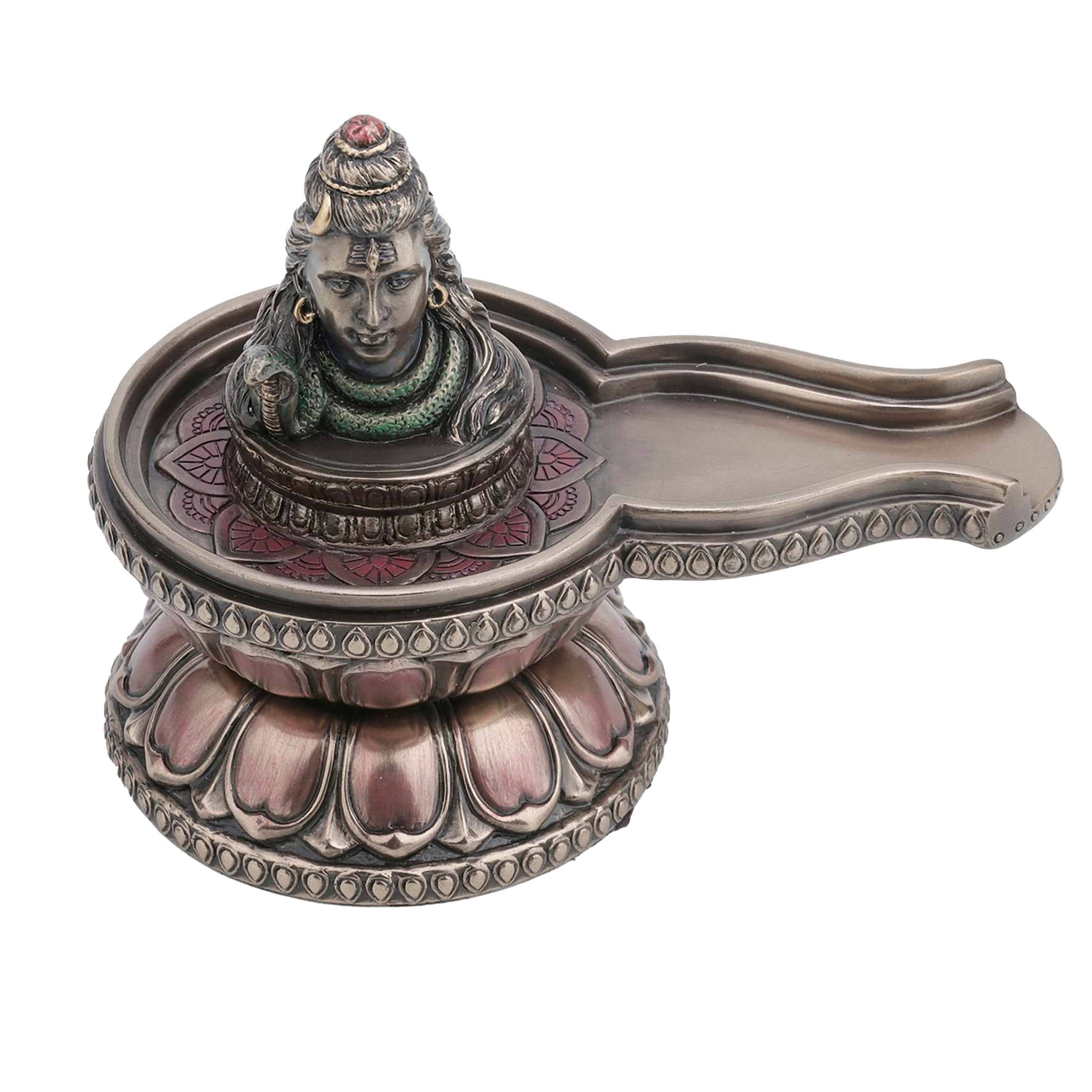Veronese Design US-WU77821A4  4 7/8 Shiva Linga Hindu God Collectible Cold Cast Bronzed Resin Statue Spiritual Figurine