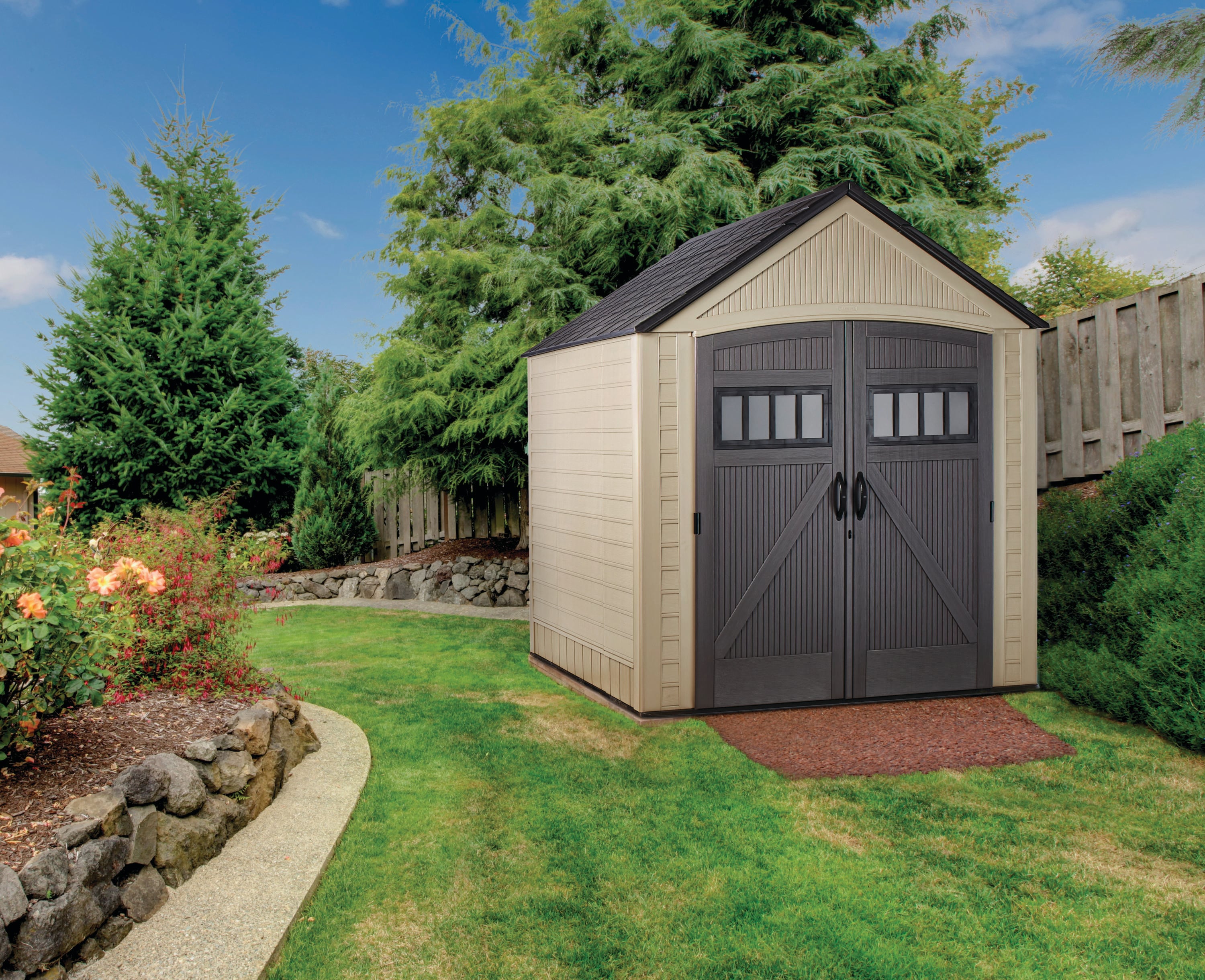 Rubbermaid 7x3 Foot Double Wall Plastic Outdoor Utility Storage Shed,  Sandstone, 1 Piece - Kroger