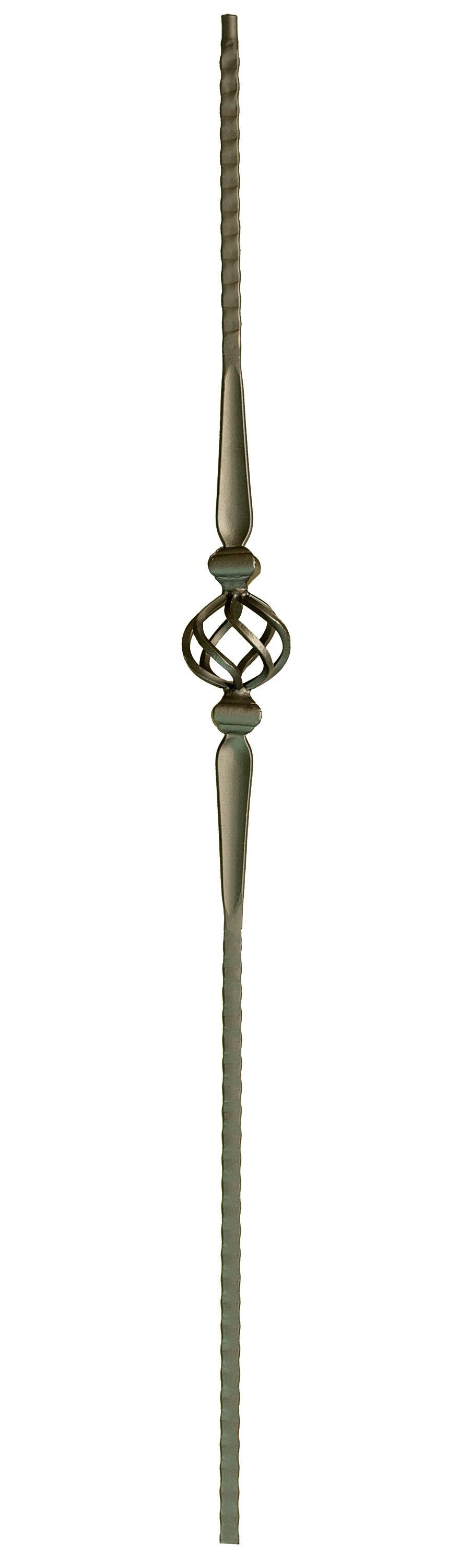 WM Coffman 801091 44-in x 0.56-in Flat Black Wrought Iron Pin Top Single Basket Stair Baluster