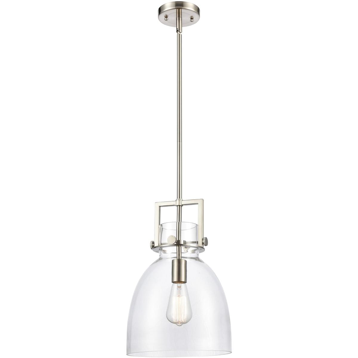 Innovations Lighting -  411-1SM-SN-G412-10CL Newton Bell Pendant Satin Nickel