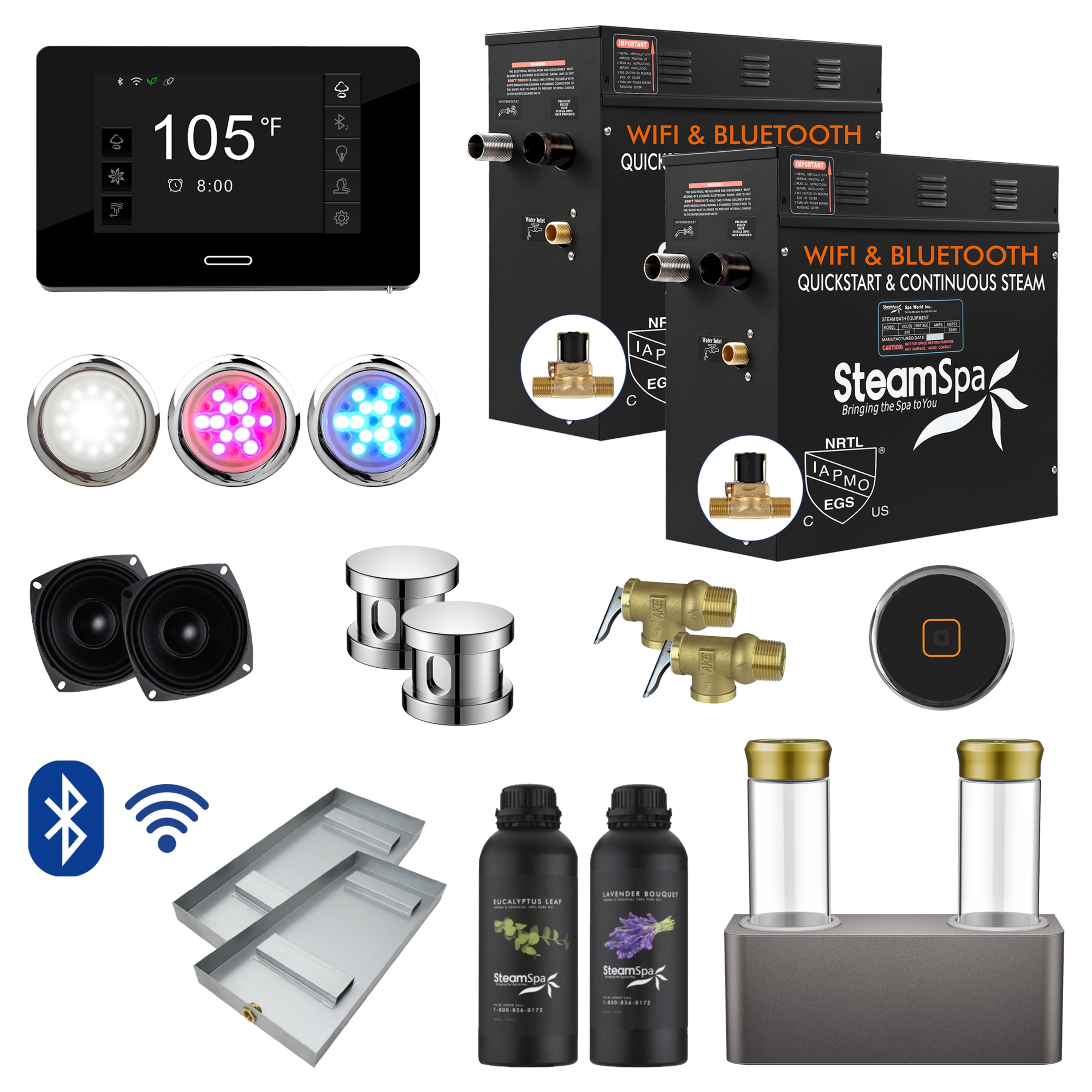 SteamSpa BKT1500CH-ADP Black Series 15000-Watt Chrome Steam generator