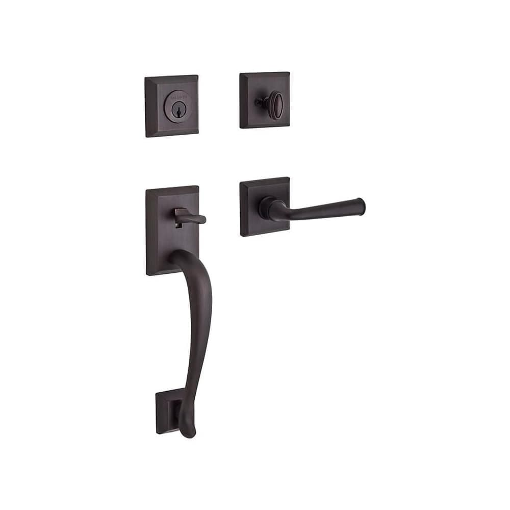 Baldwin SC.NAPXFED.R.TSR Napa Sectional Single Cylinder Keyed Entry Handleset with Interior Federal Lever #SCNAPXFEDTSR112