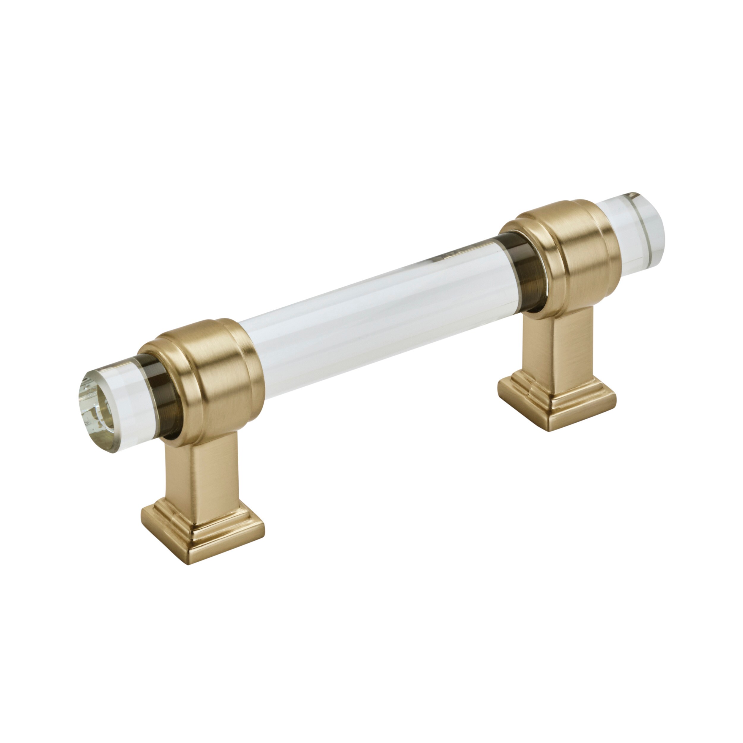 Amerock BP36659CBBZ Glacio 3-in , 76mm Center to Center Clear/Golden Champagne Rectangular Bar
