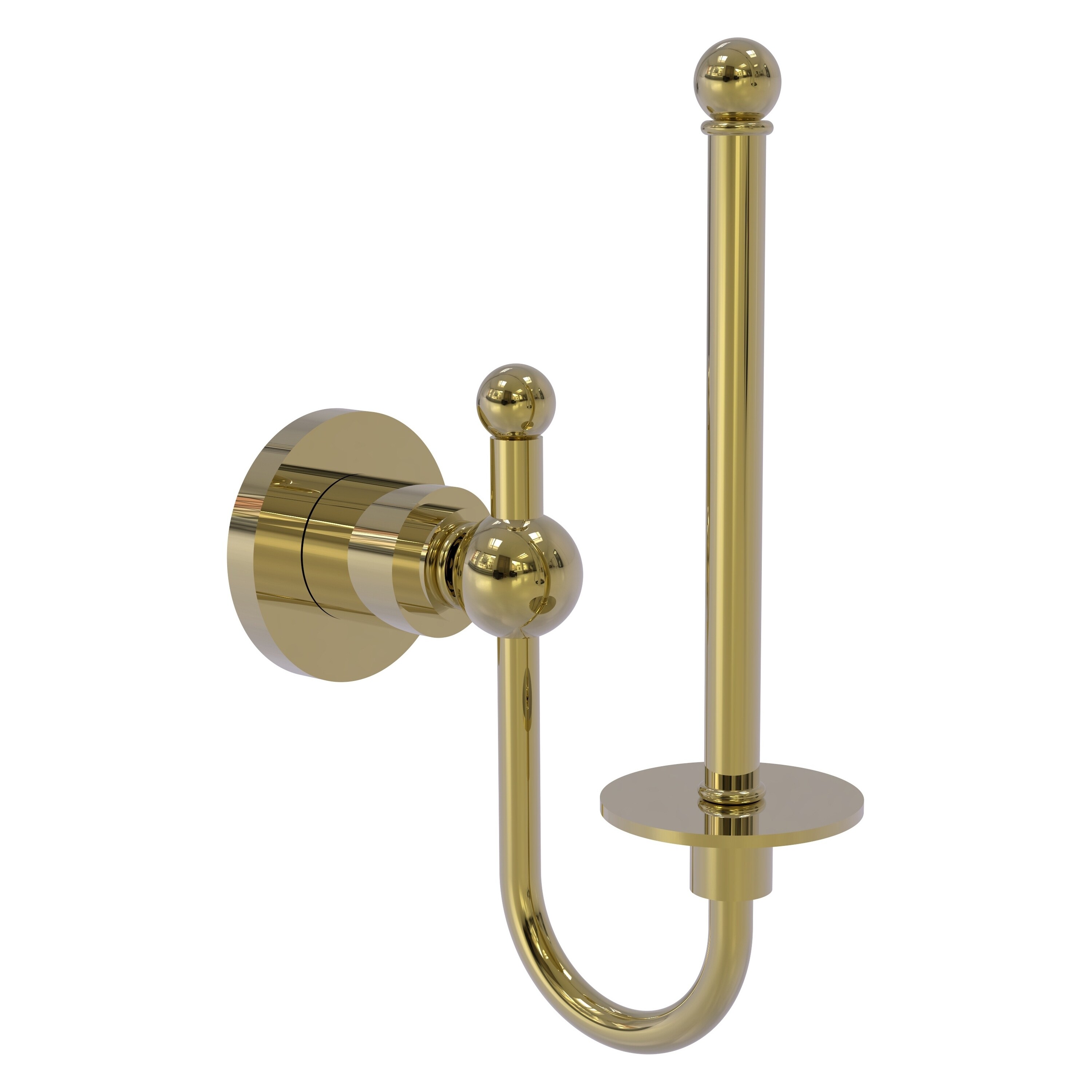 Allied Brass AP-24U-UNL Astor Place Unlacquered Brass Wall mount Single post Toilet Paper Holder 1 -Rolls with Storage