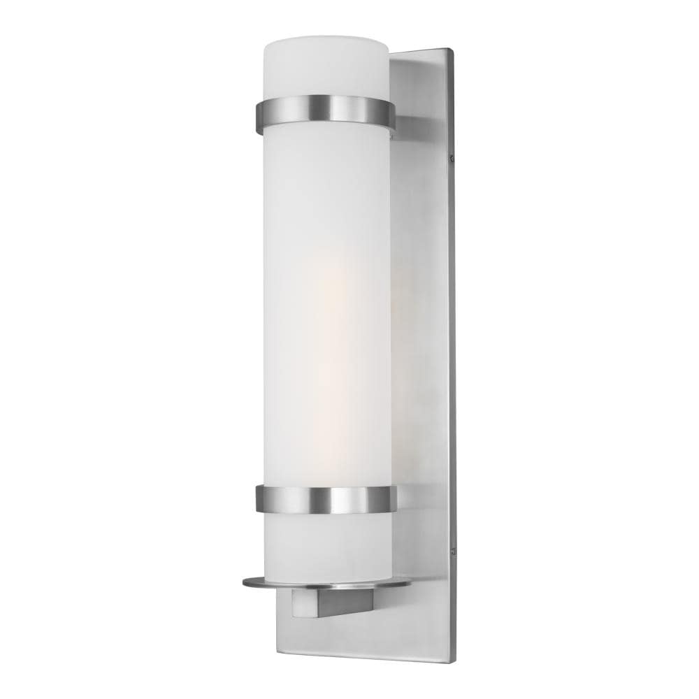 Generation Lighting 8718301-04 Alban 1 -Light 24.63-in H Satin Aluminum Hardwired Outdoor Wall Light