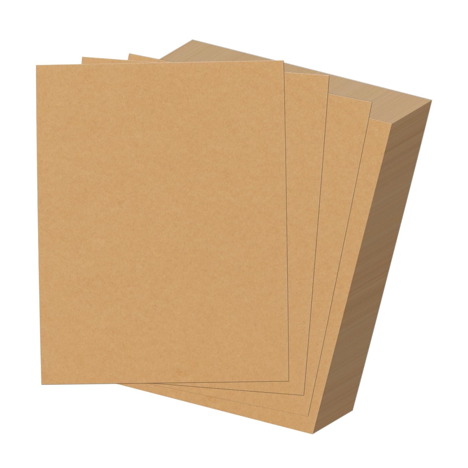 Etokfoks  100 Pack 8 5x11 in 0 58mm Thick Kraft Chipboard Sheets Brown for DIY Crafts and Shipping