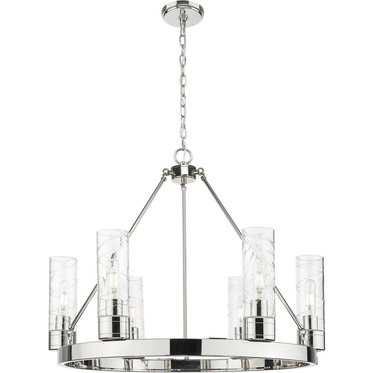 Innovations Lighting  617-6CR-PN-G617-8DE Boreas Chandelier Polished Nickel