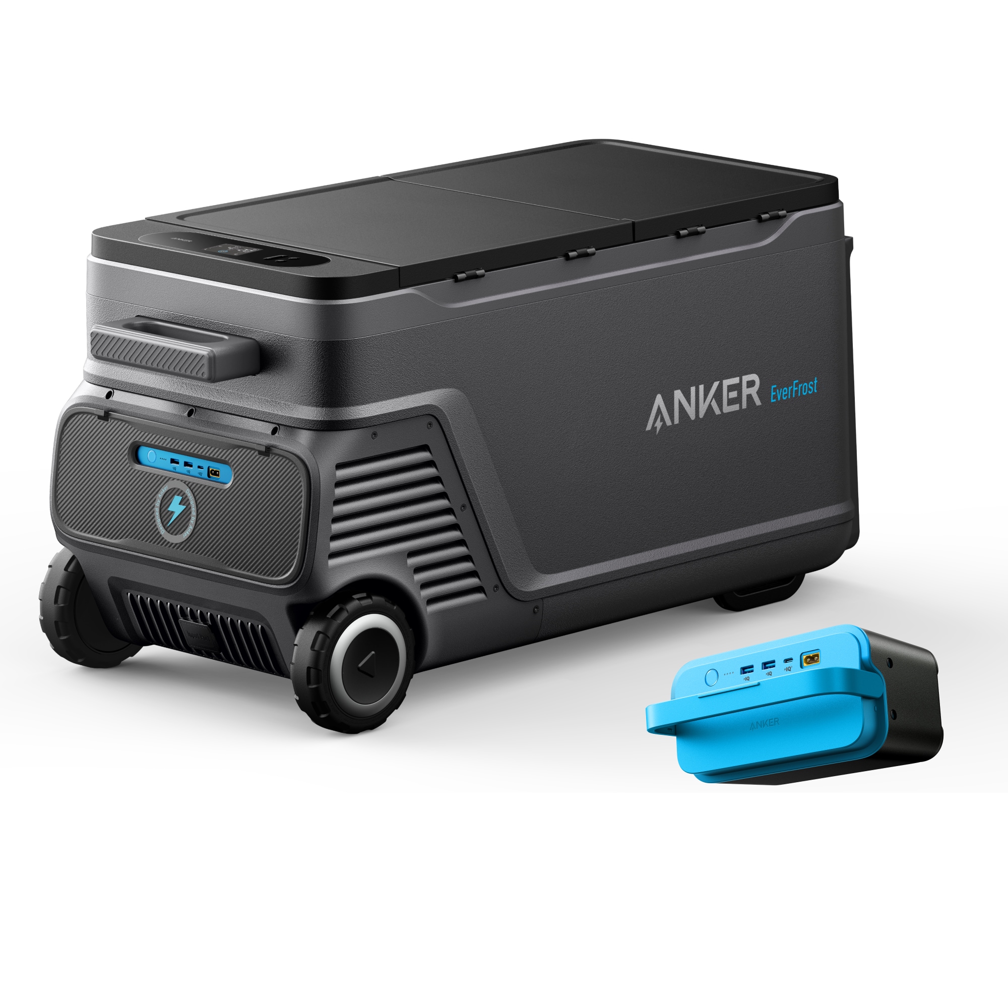 Anker SOLIXCOOLERDB50 SOLIX Battery Powered Ice-free Cooler 50 w/ Extra Battery Gray 56 Quart(s) Hard Insulated Wheeled Chest cooler