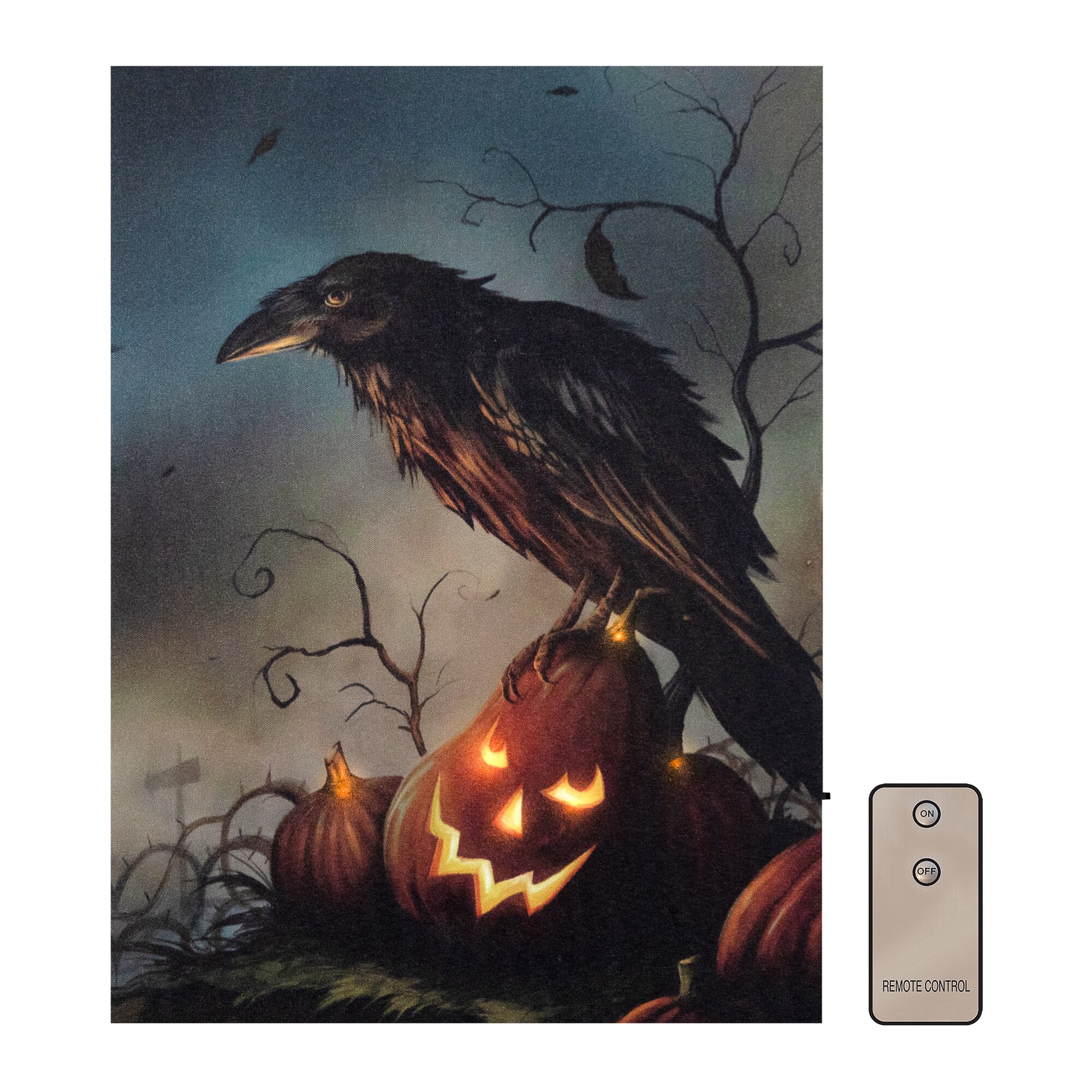 LumaBase 15.75-in Hanging Lighted Raven Wall art Art print