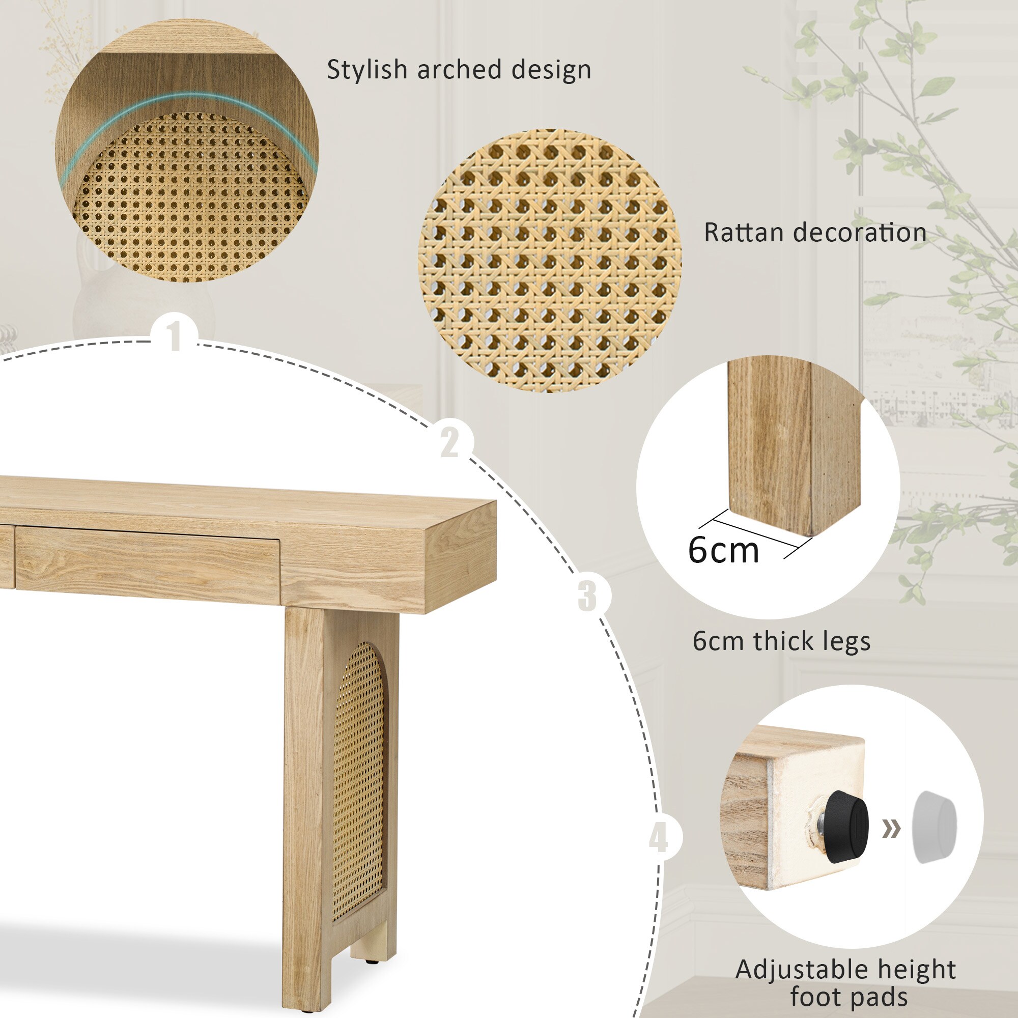 SINOFURN SYA330202WD Console-Sofa-Tables - View #6