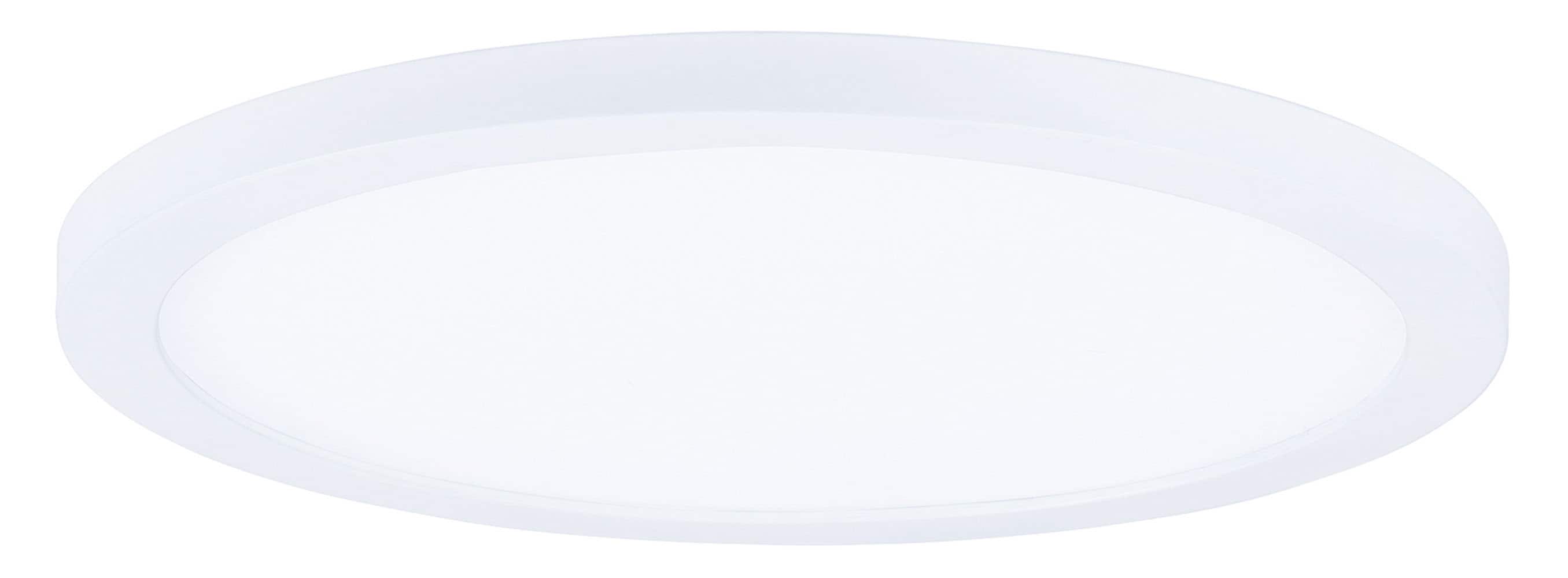 White Round LED Flush Mount Ceiling Light with Polycarbonate Shade