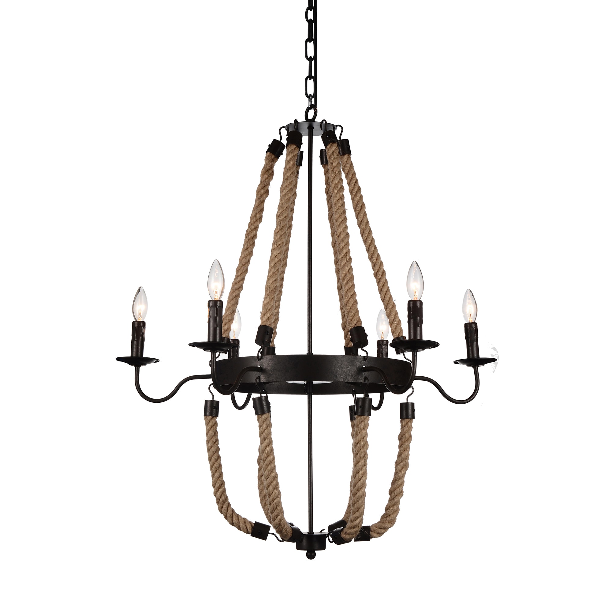 CWI Lighting 9702P36-6-130 Dharla 6-Light Rust Modern/Contemporary LED Dry rated Chandelier