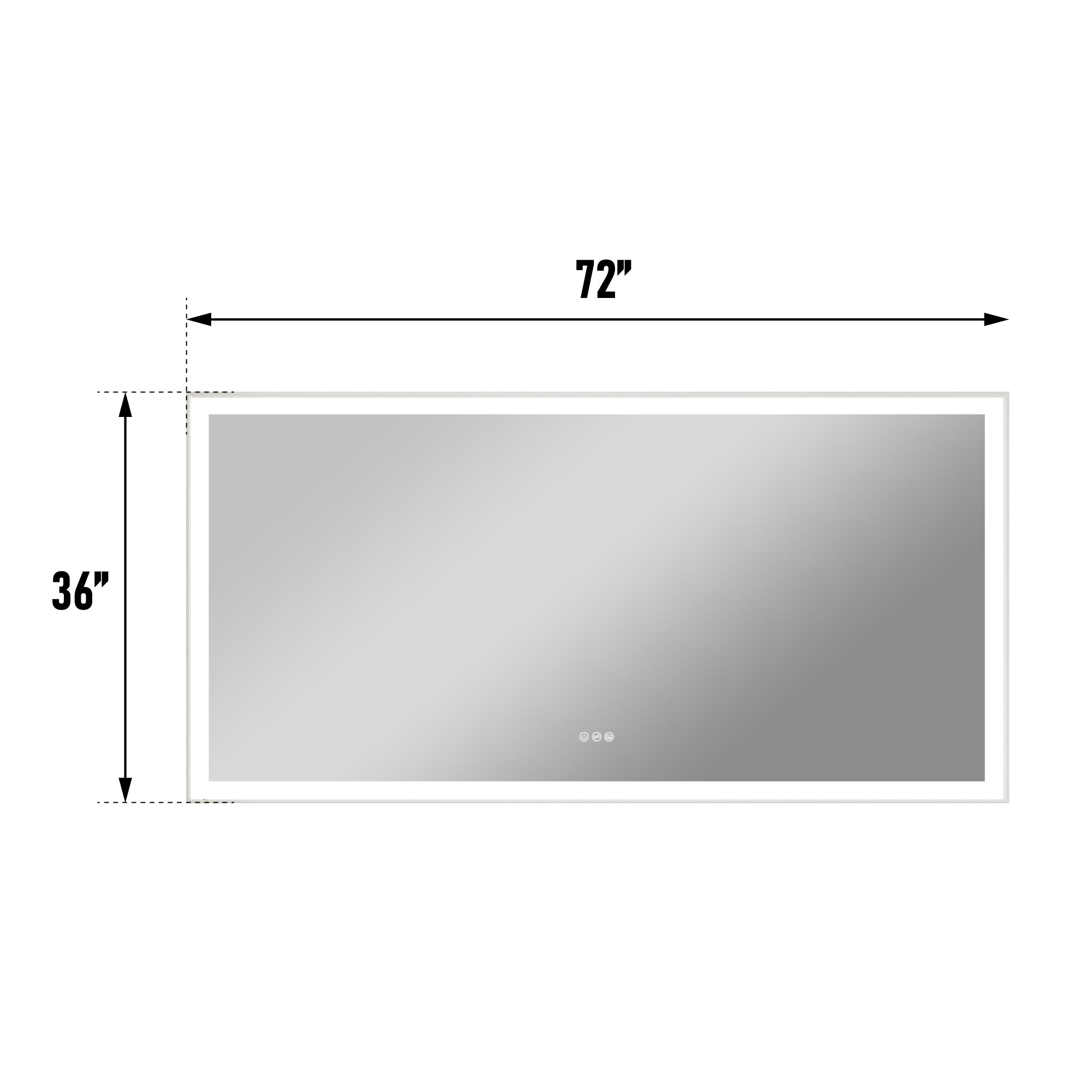 WELLFOR M1FM7236WT Framed-Bath-Mirrors - View #6