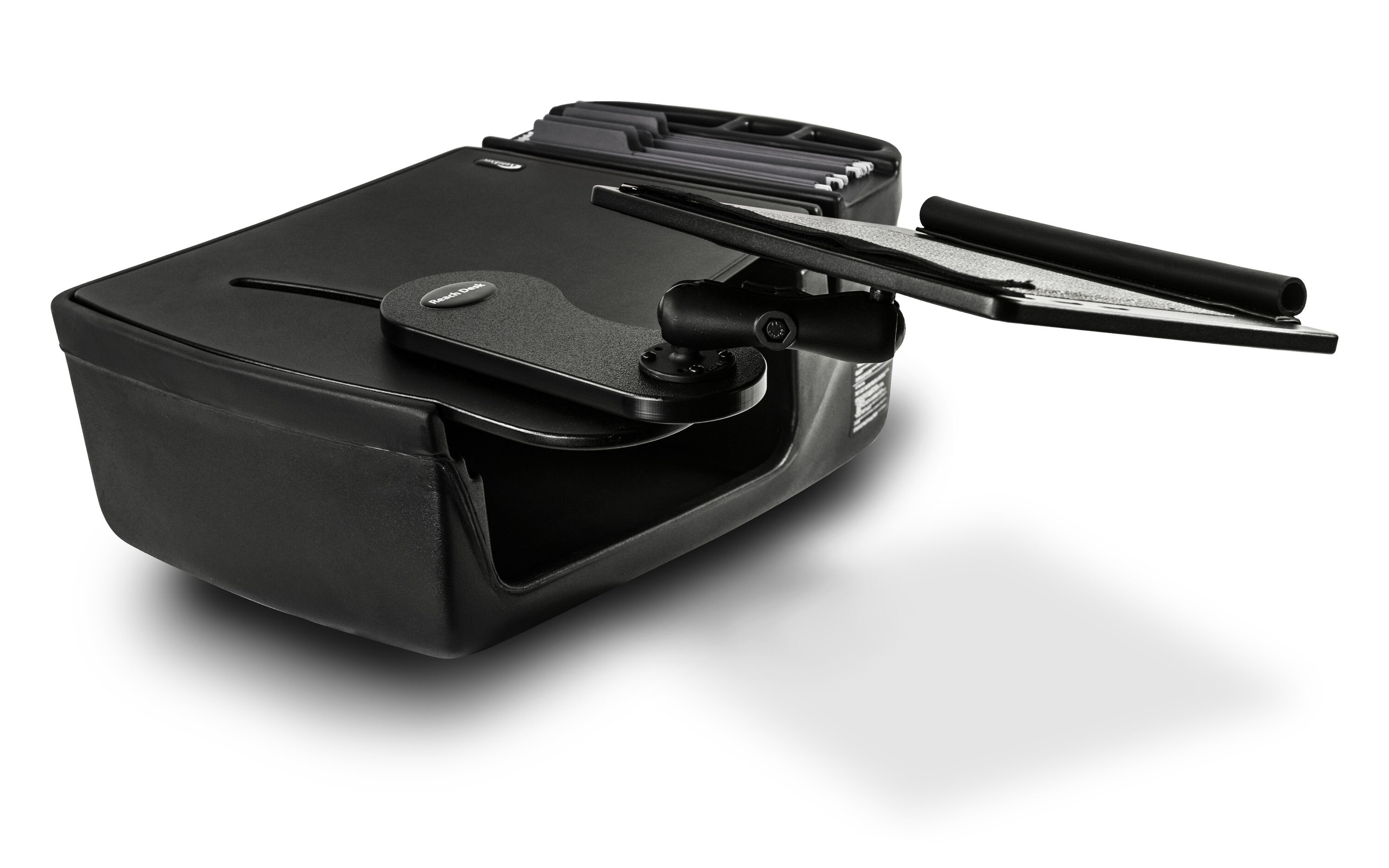 AutoExec AUE10072 Reach Front Seat Car Desk Black with with X-Grip Phone Mount 