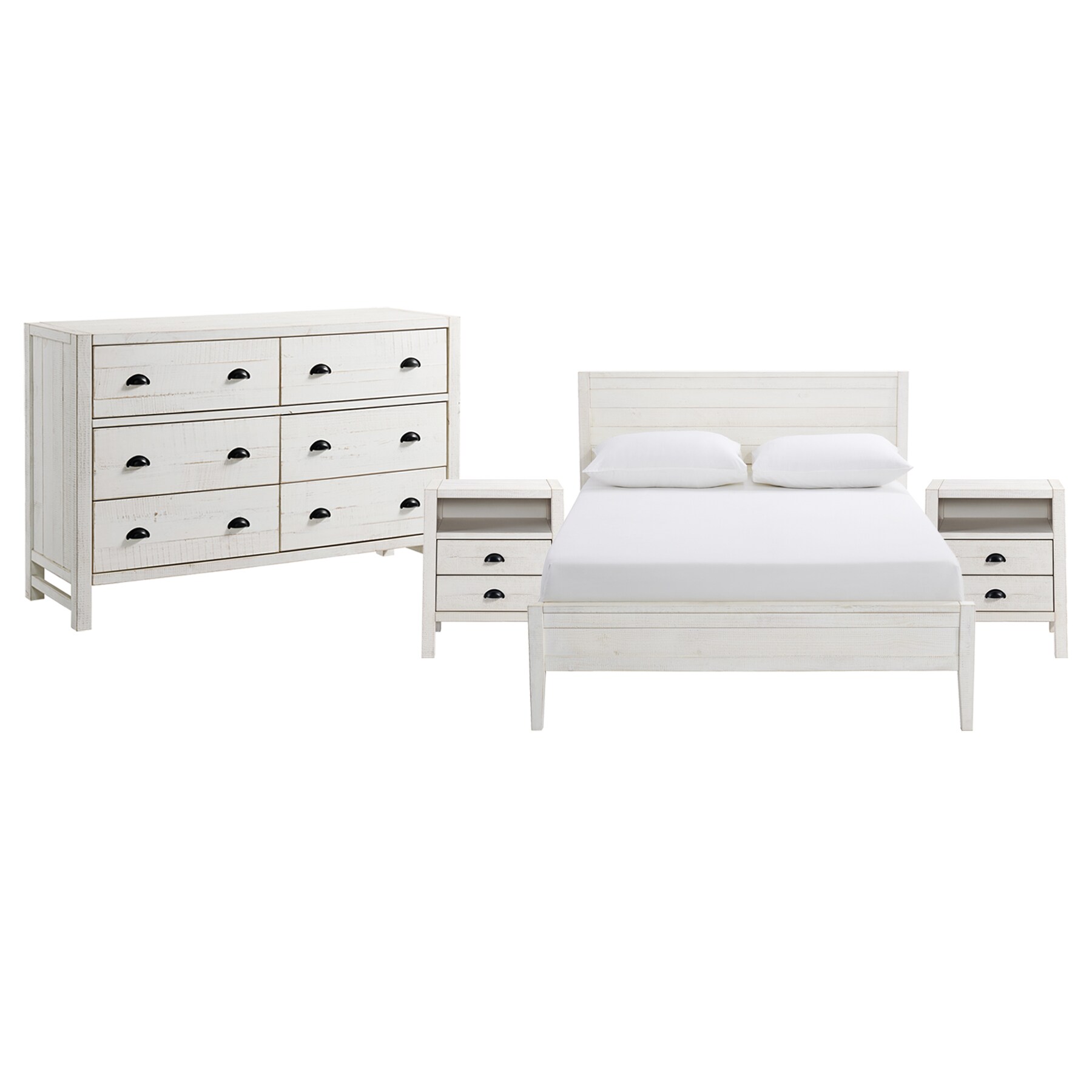 Alaterre Furniture Storage, Set of 2, White Underbed Drawers