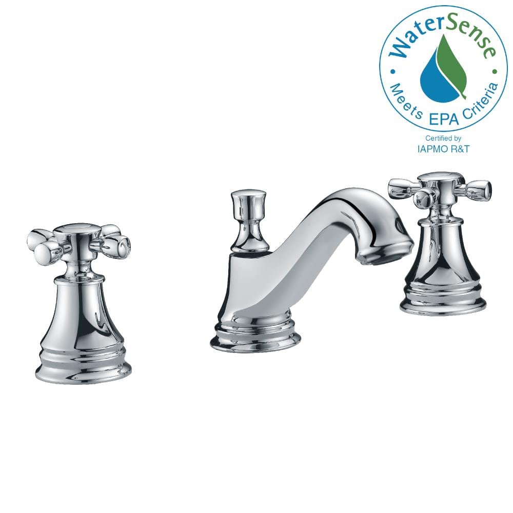 ANZZI L-AZ007 Melody Polished chrome Widespread 2-handle WaterSense Mid-arc Residential Handle Bathroom Sink Faucet