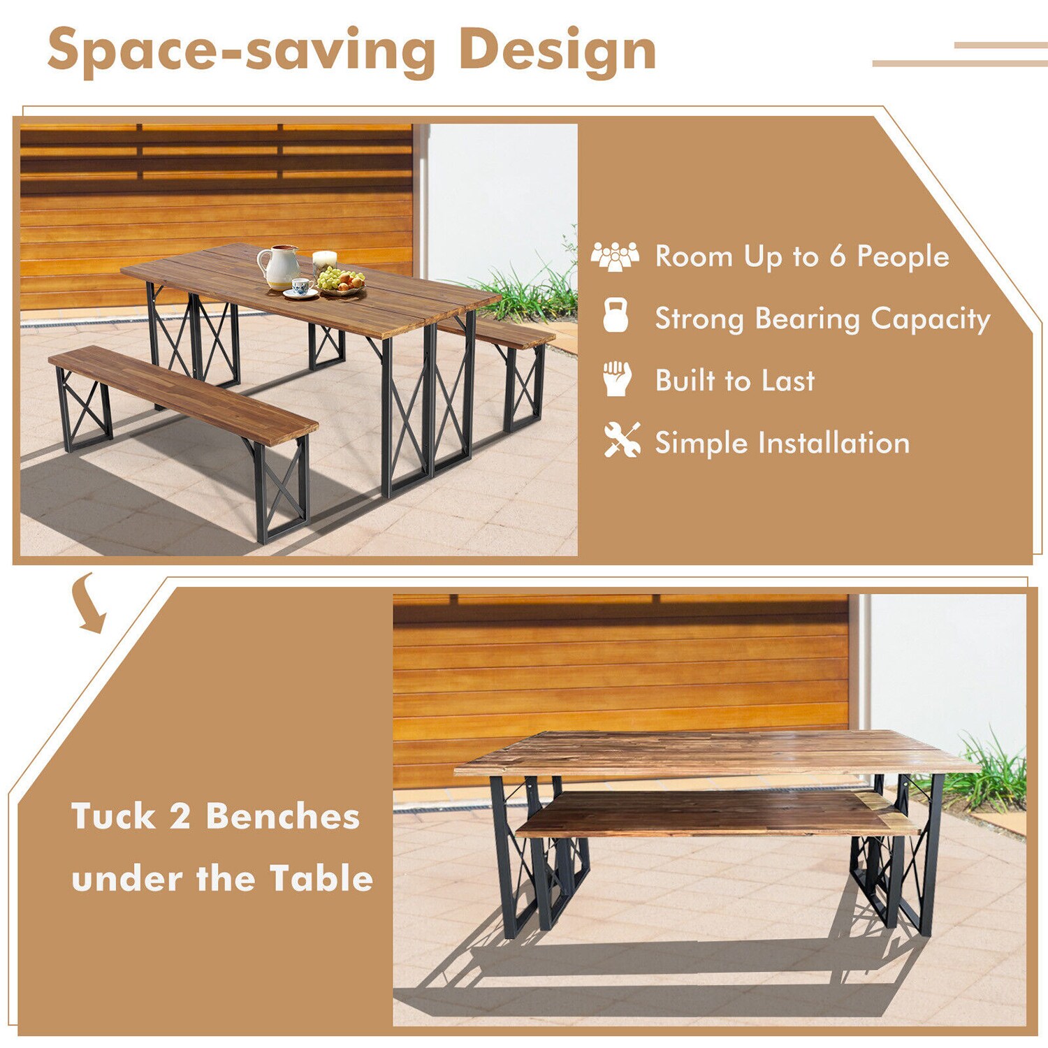 WELLFOR KC-HGY-55469+ Picnic-Tables - View #6