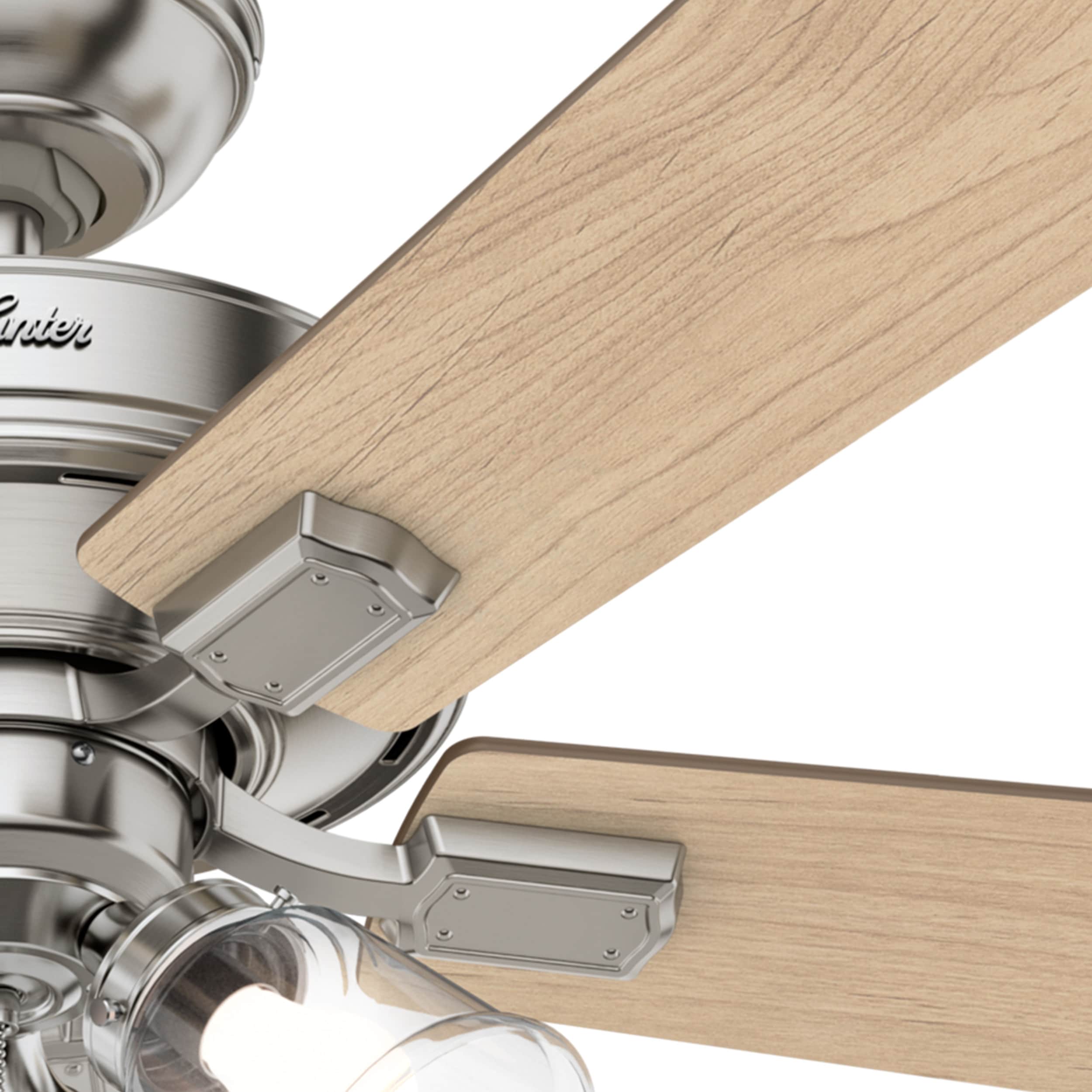 52'' Brushed Nickel Ceiling Fan with LED Lights