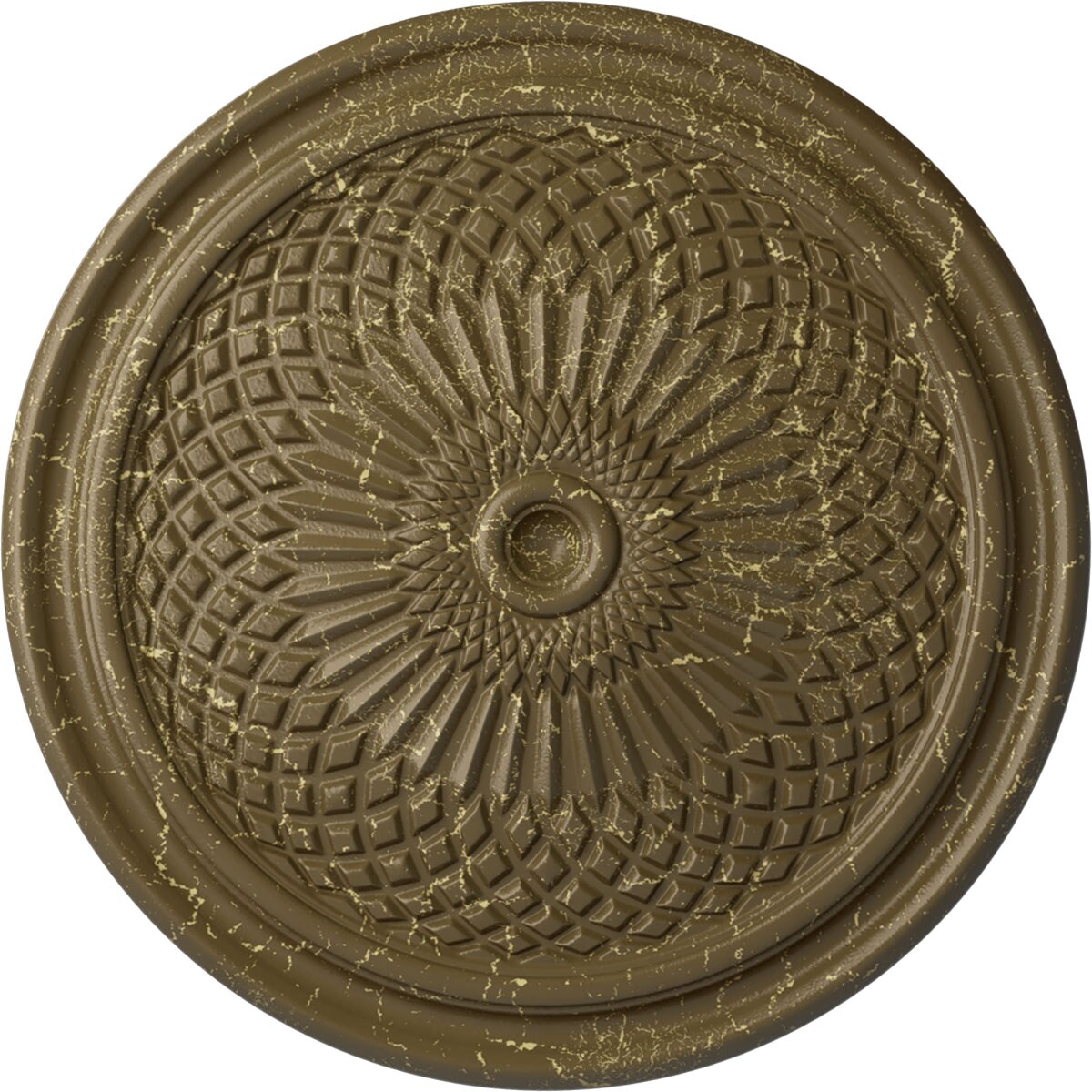 Ekena Millwork CM22TNMMC Trinity 22-in W x 22-in L Painted Mississippi Mud Crackle Polyurethane Whole Ceiling Medallion