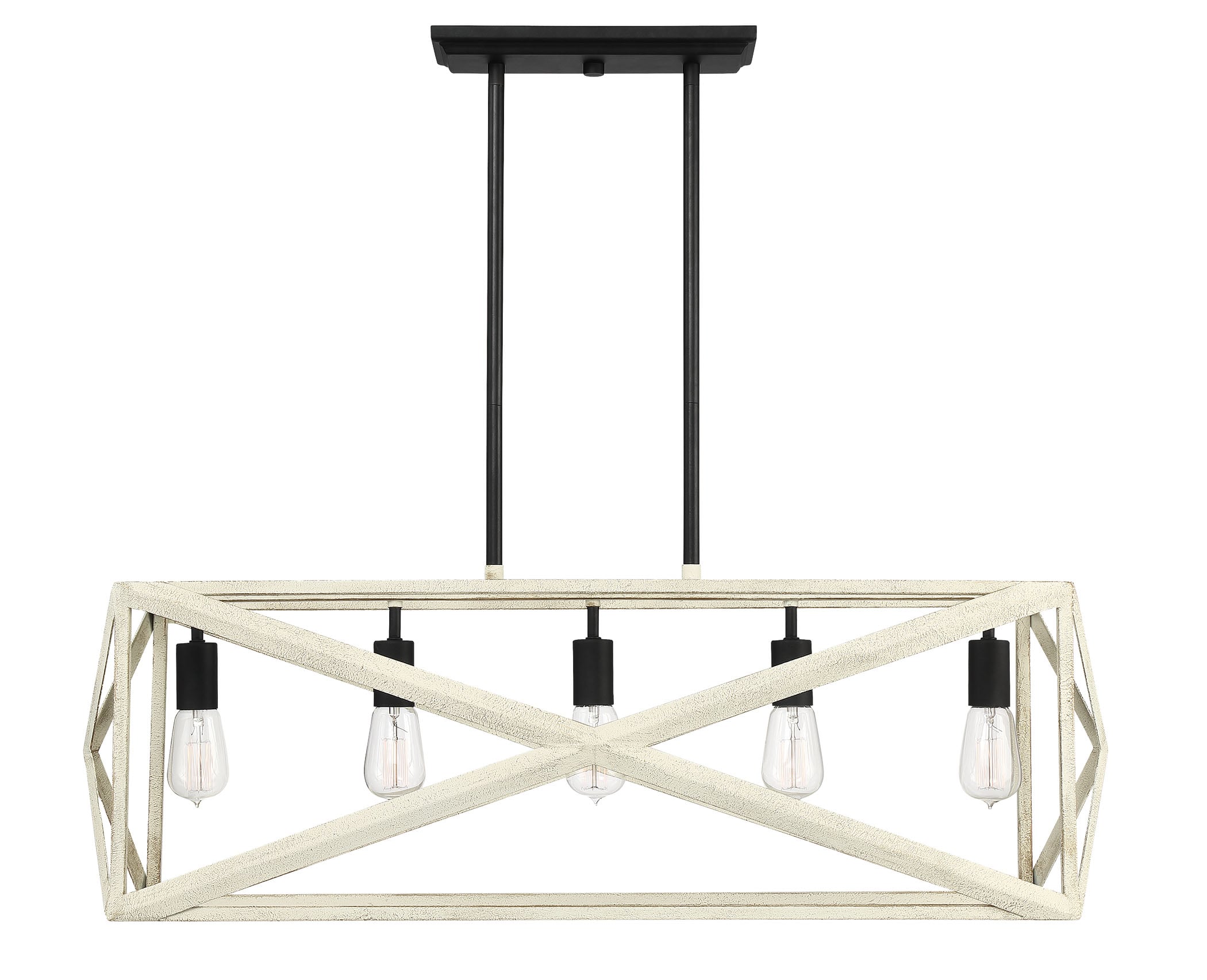 Craftmade 51875-CWESP Hansel 5 -Light Cottage white/espresso Transitional Linear Medium Hanging Kitchen island light